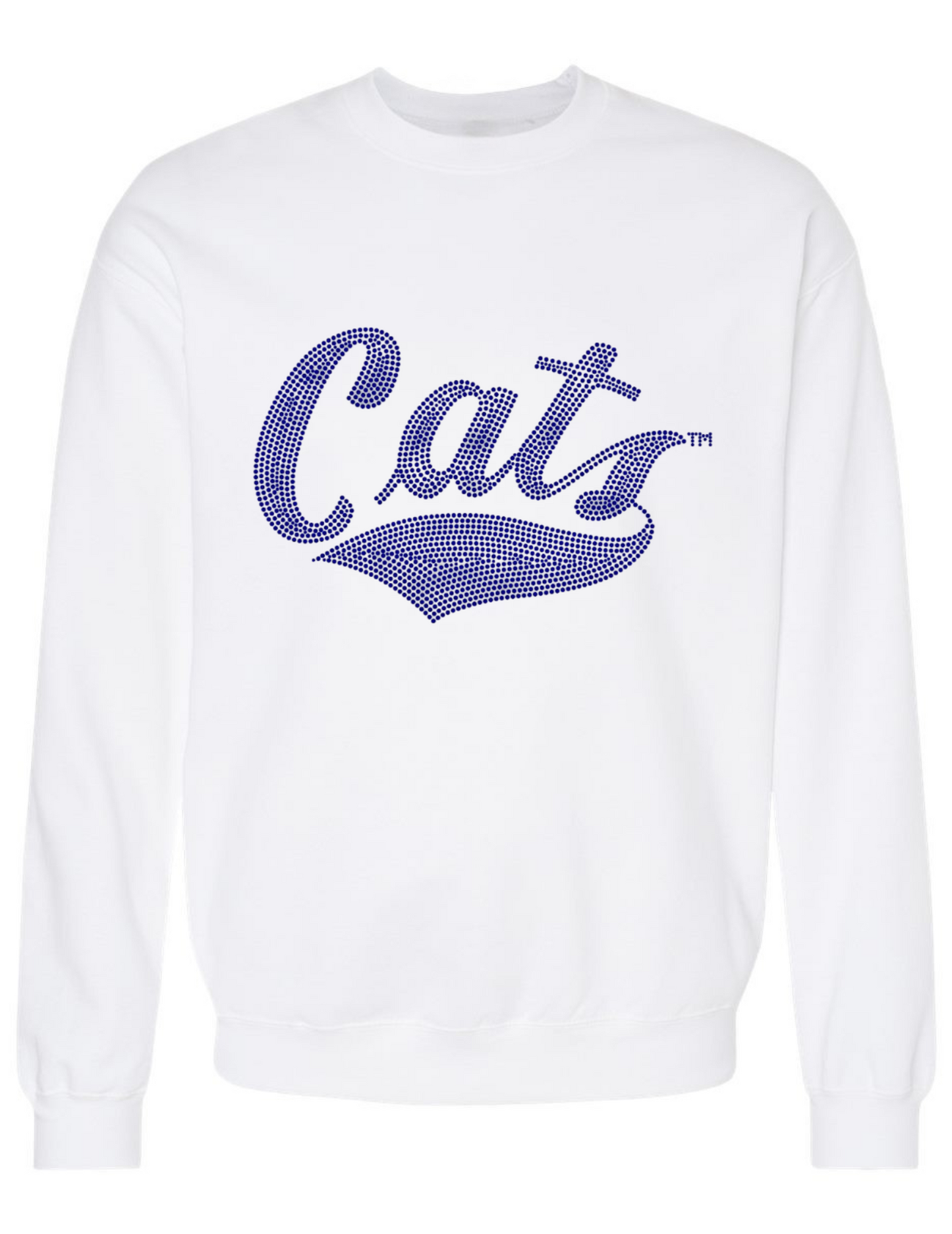 Montana State Cats Rhinestone Script White Crewneck Sweatshirt