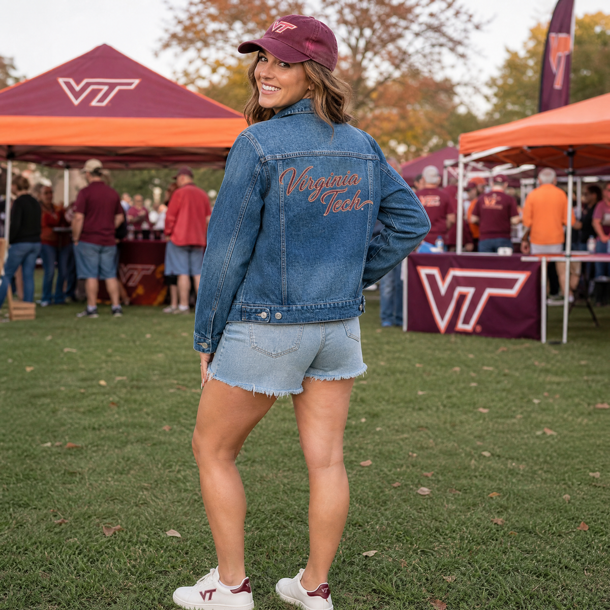 Virginia Tech Script Blue Denim Jacket