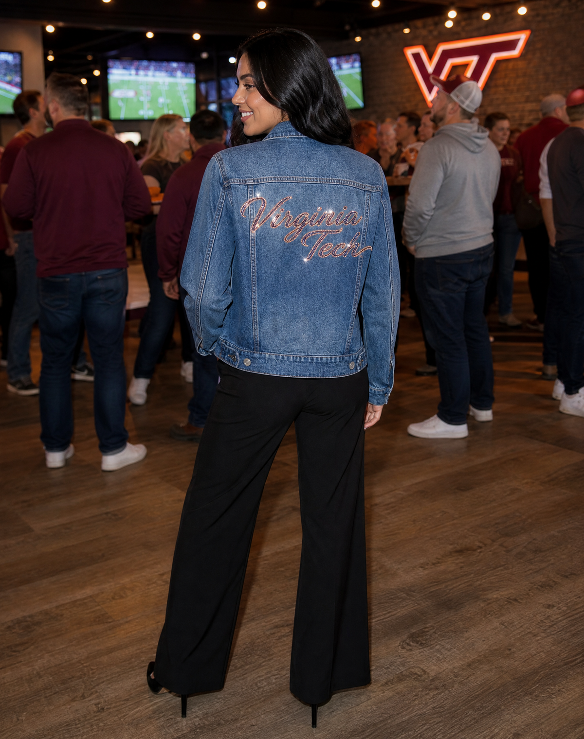 Virginia Tech Script Blue Denim Jacket