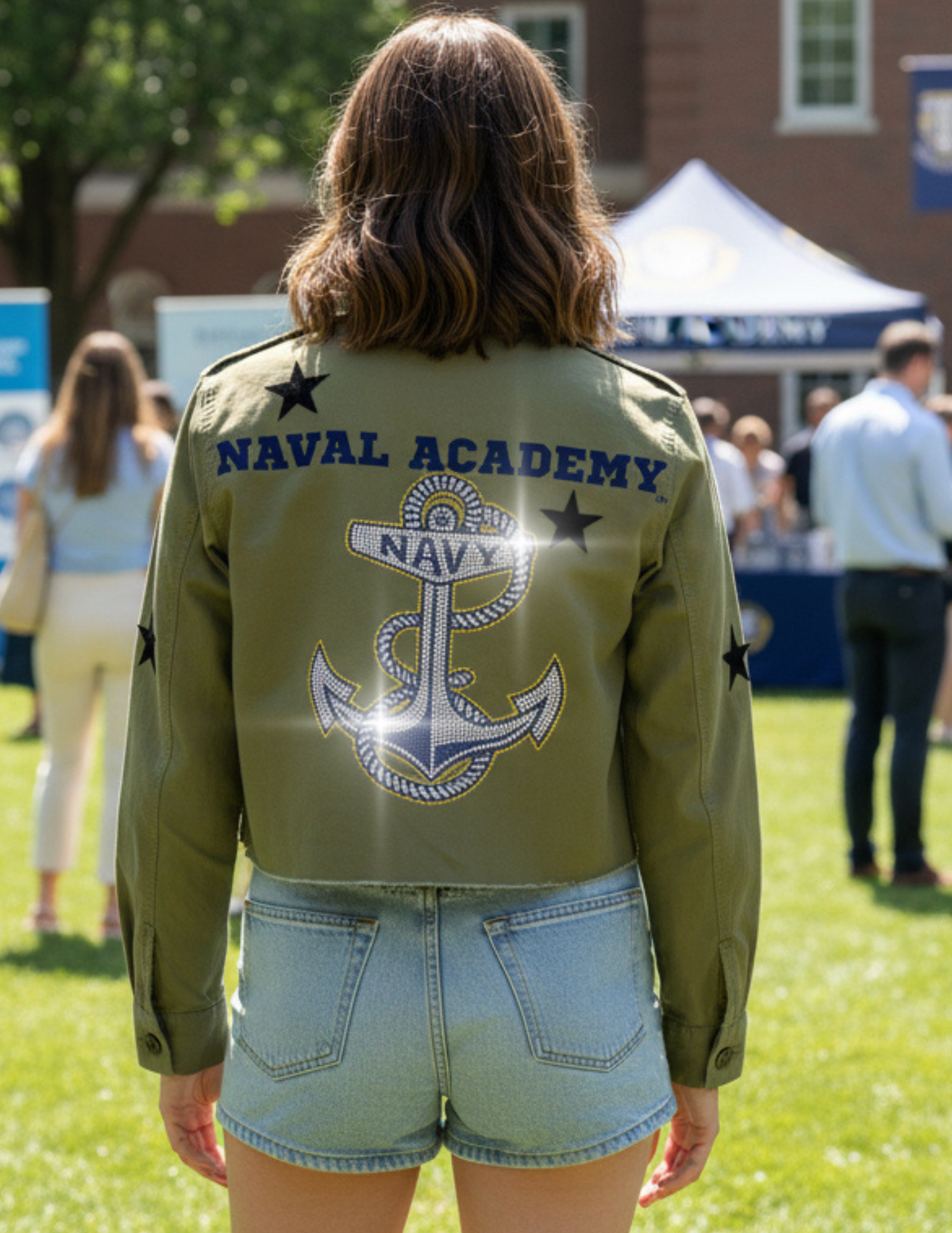Naval Academy & Anchor Army Green Shacket