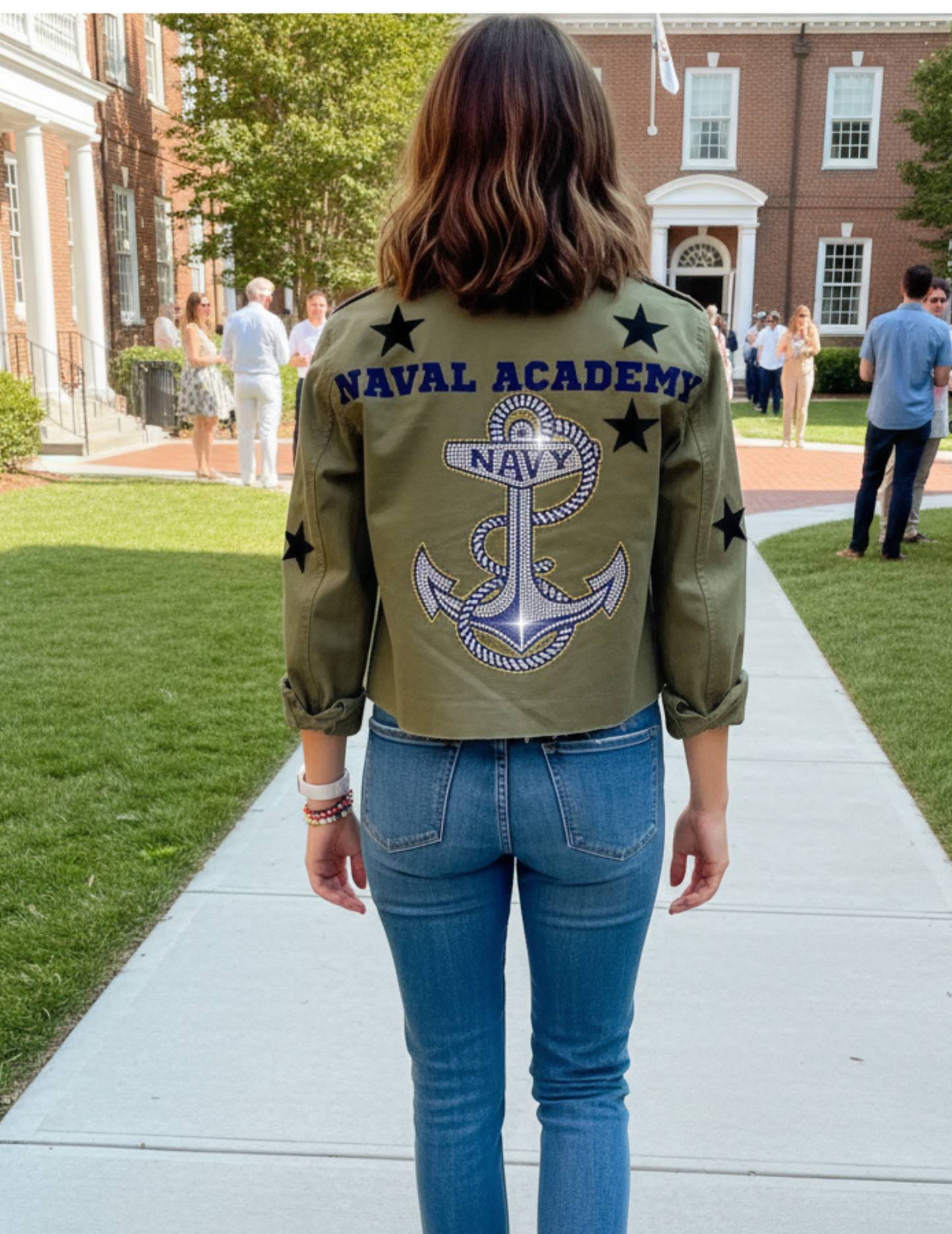 Naval Academy & Anchor Army Green Shacket