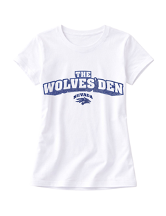 University of Nevada The Wolves' Den White Crewneck T-Shirt