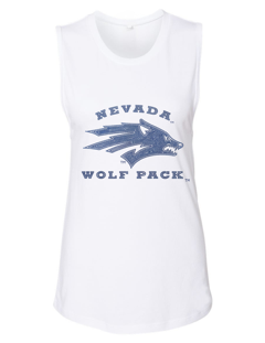 University of Nevada Wolf Pack Wolf Head White Tank Top
