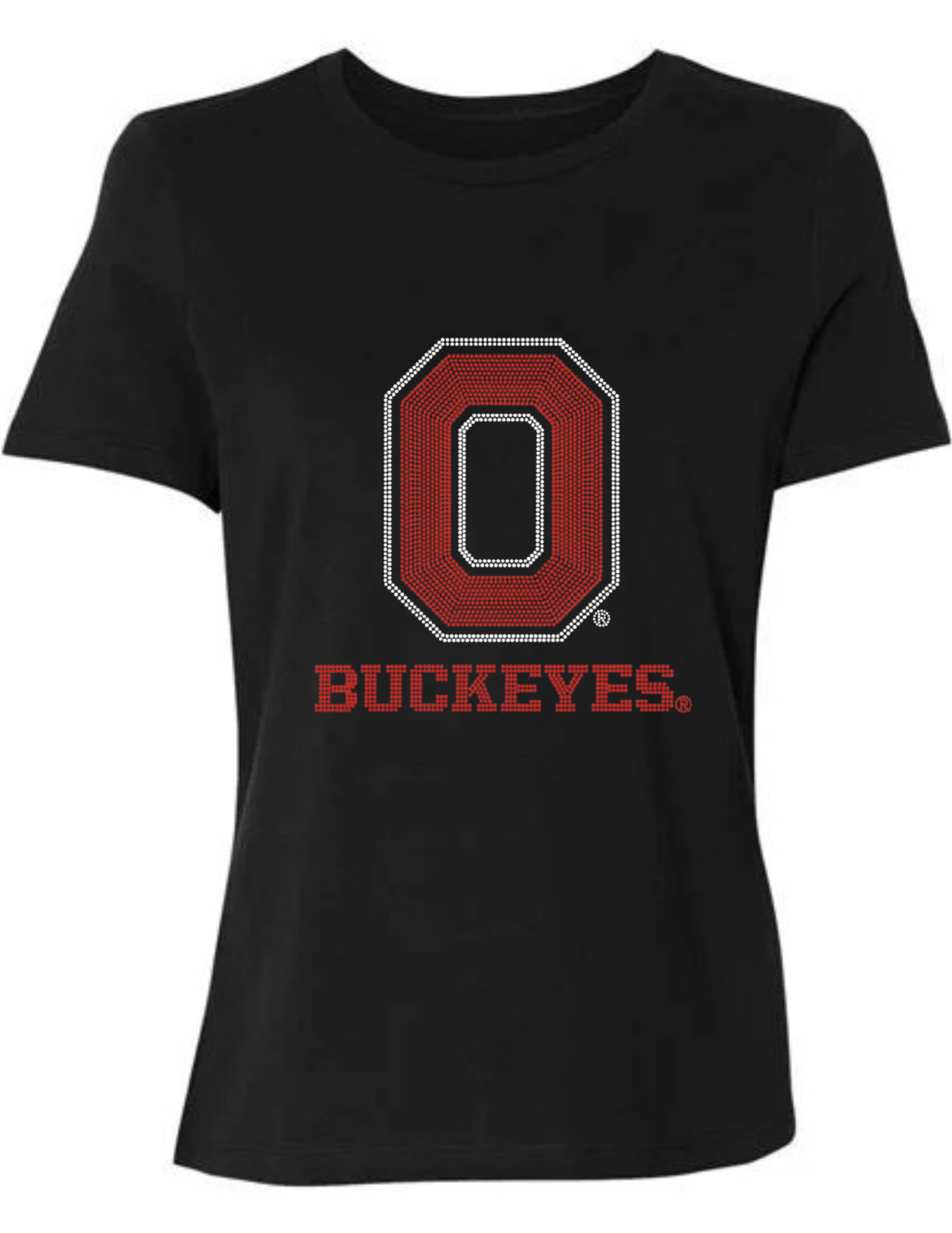 Ohio State O Buckeyes Black Crewneck Short Sleeve T-Shirt
