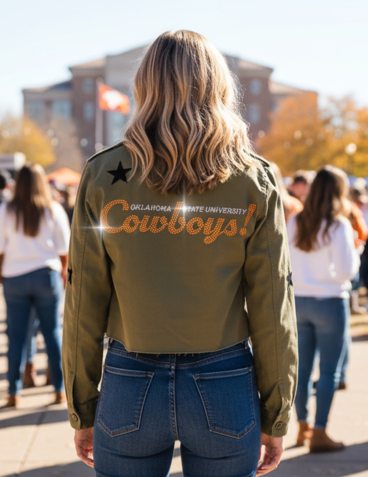 Oklahoma State Cowboys Army Green Shacket