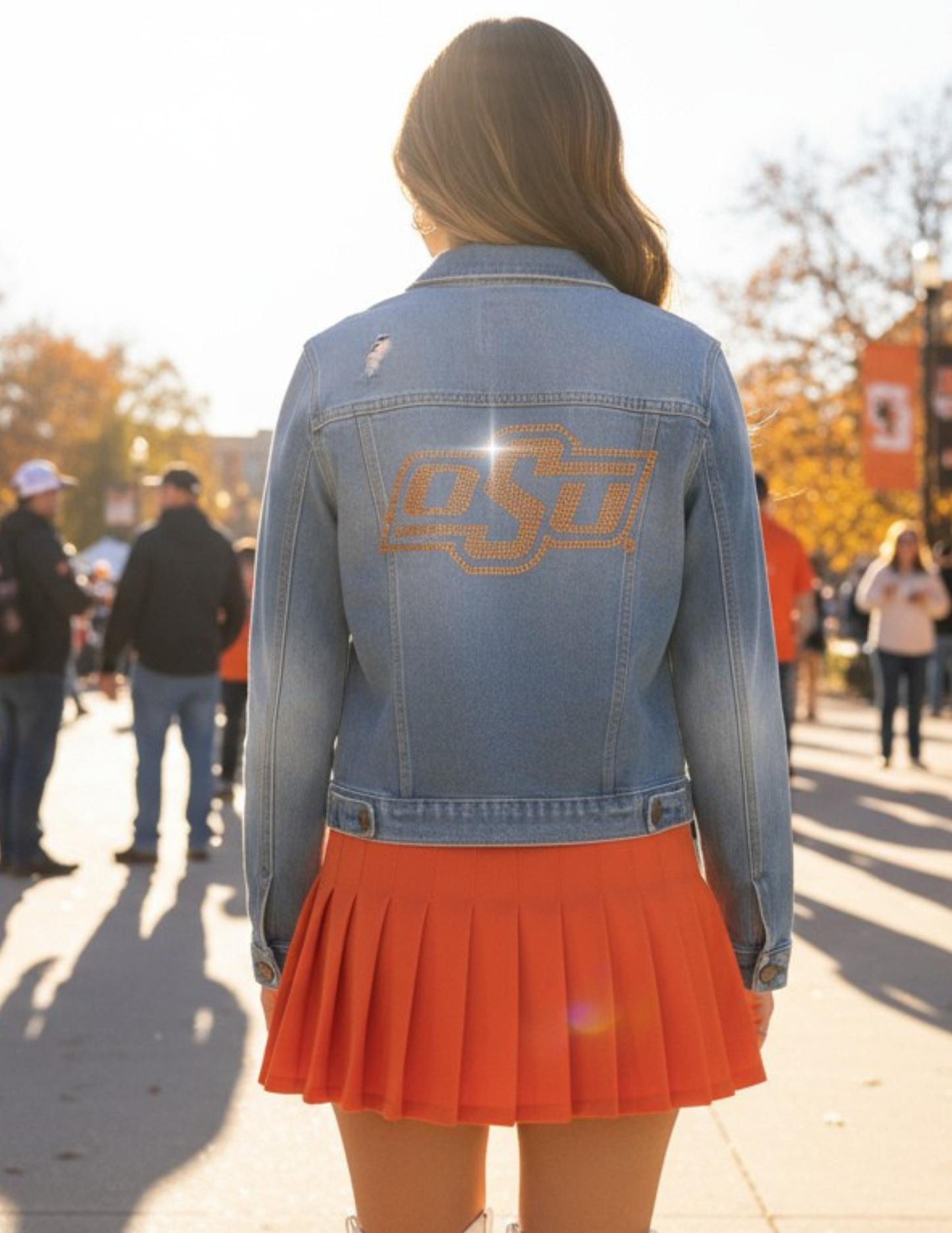 Oklahoma State OSU Blue Denim Jacket