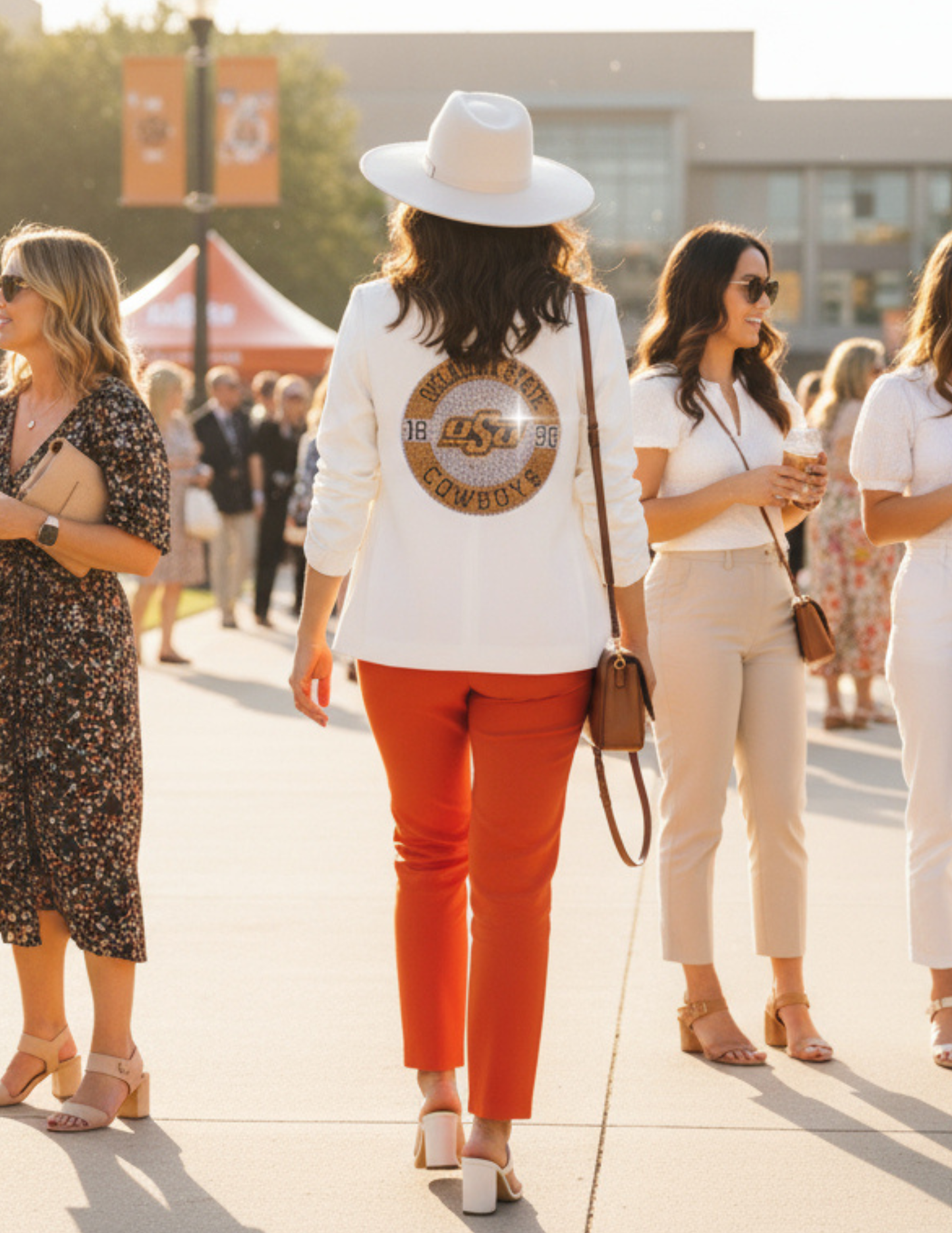 Oklahoma State EST. 1890 White Ruched Blazer