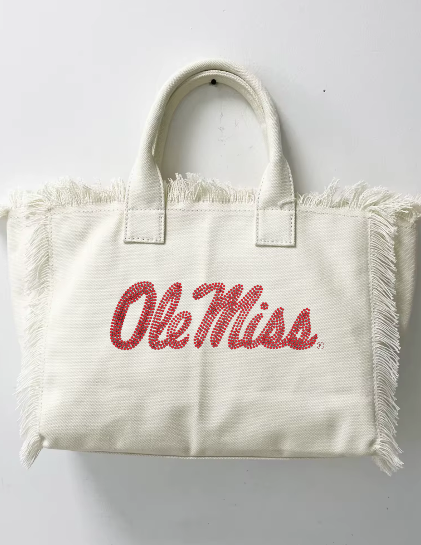 Ole Miss Script Ivory Tote Bag