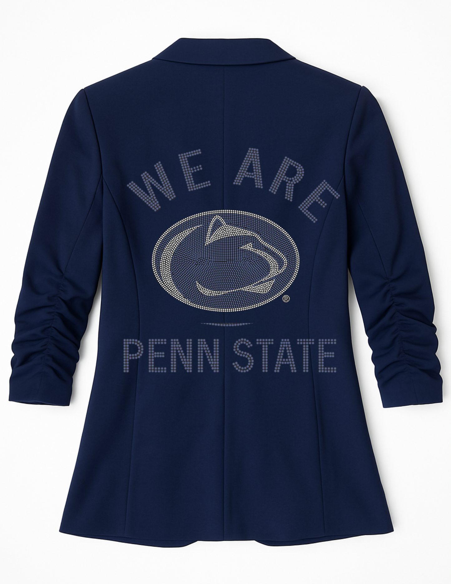 Penn State We Are Nittany Lion Navy Ruched Sleeve Blazer