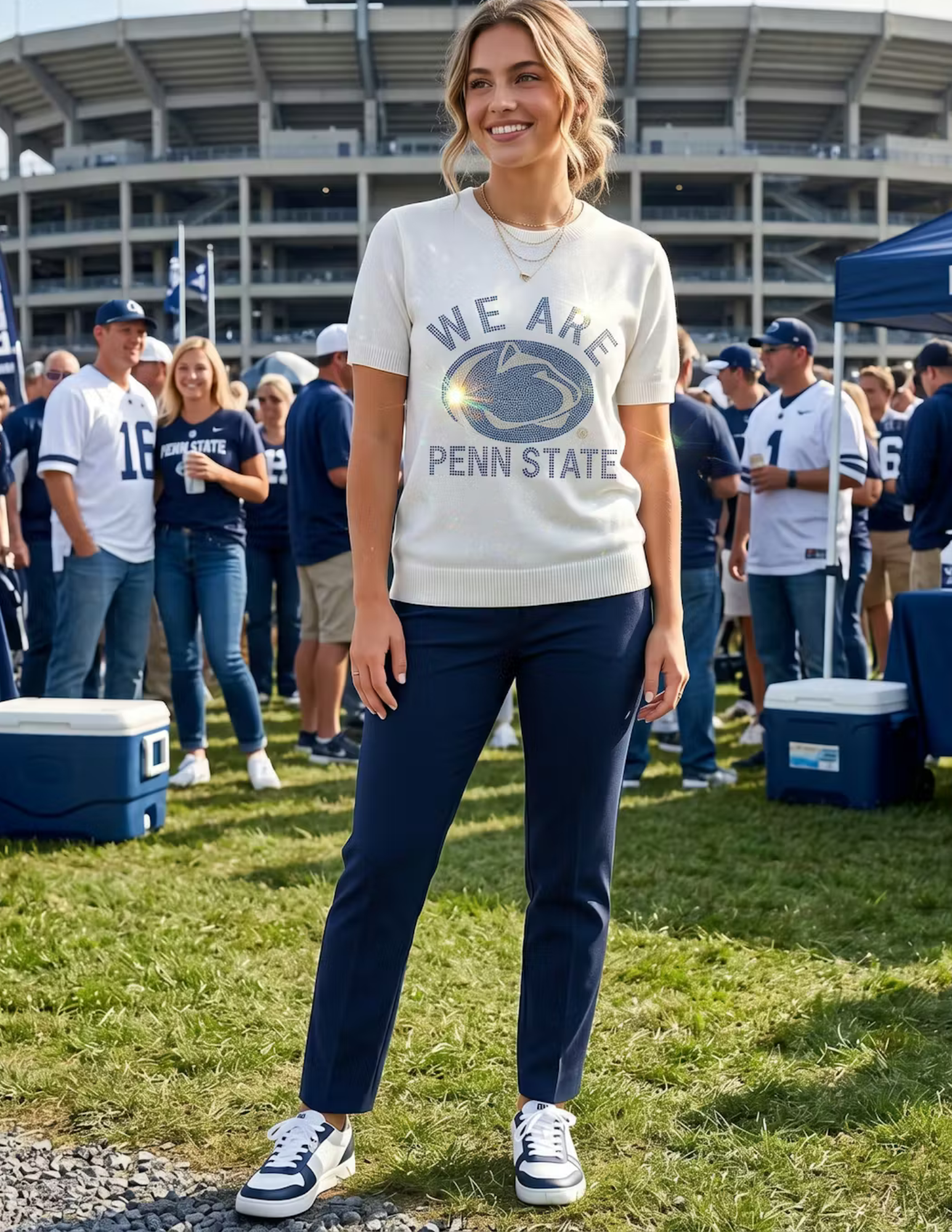 Penn State We Are Nittany Lion White Short Sleeve Sweater