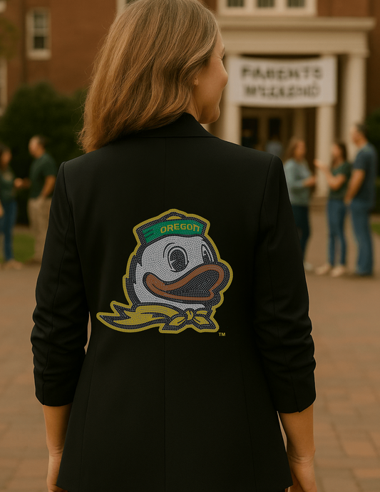 Game Day Blazer, Black Ruched, University of Oregon Duck & Small UO