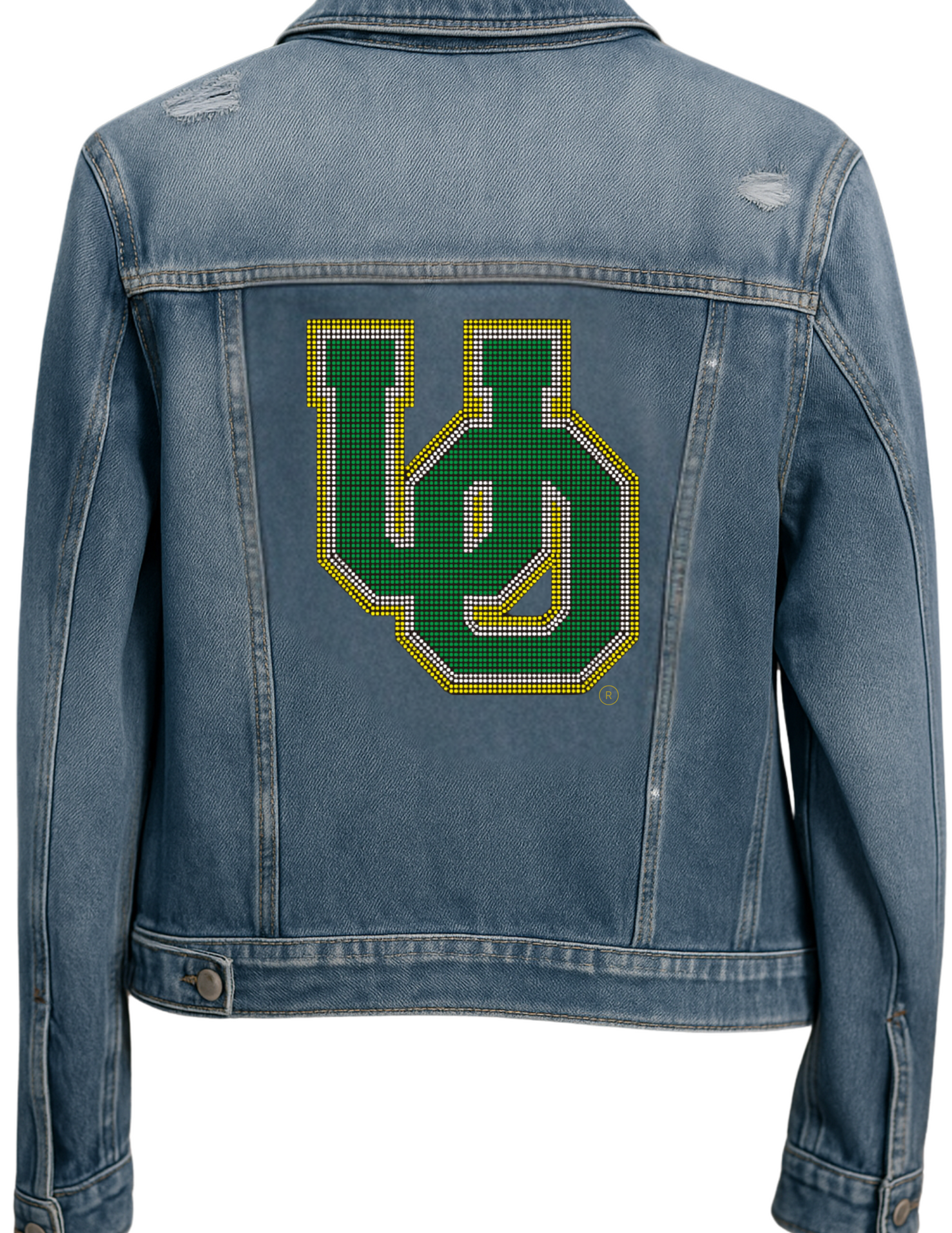 Game Day Jacket, Blue Denim, University Of Oregon Large Interlocking UO