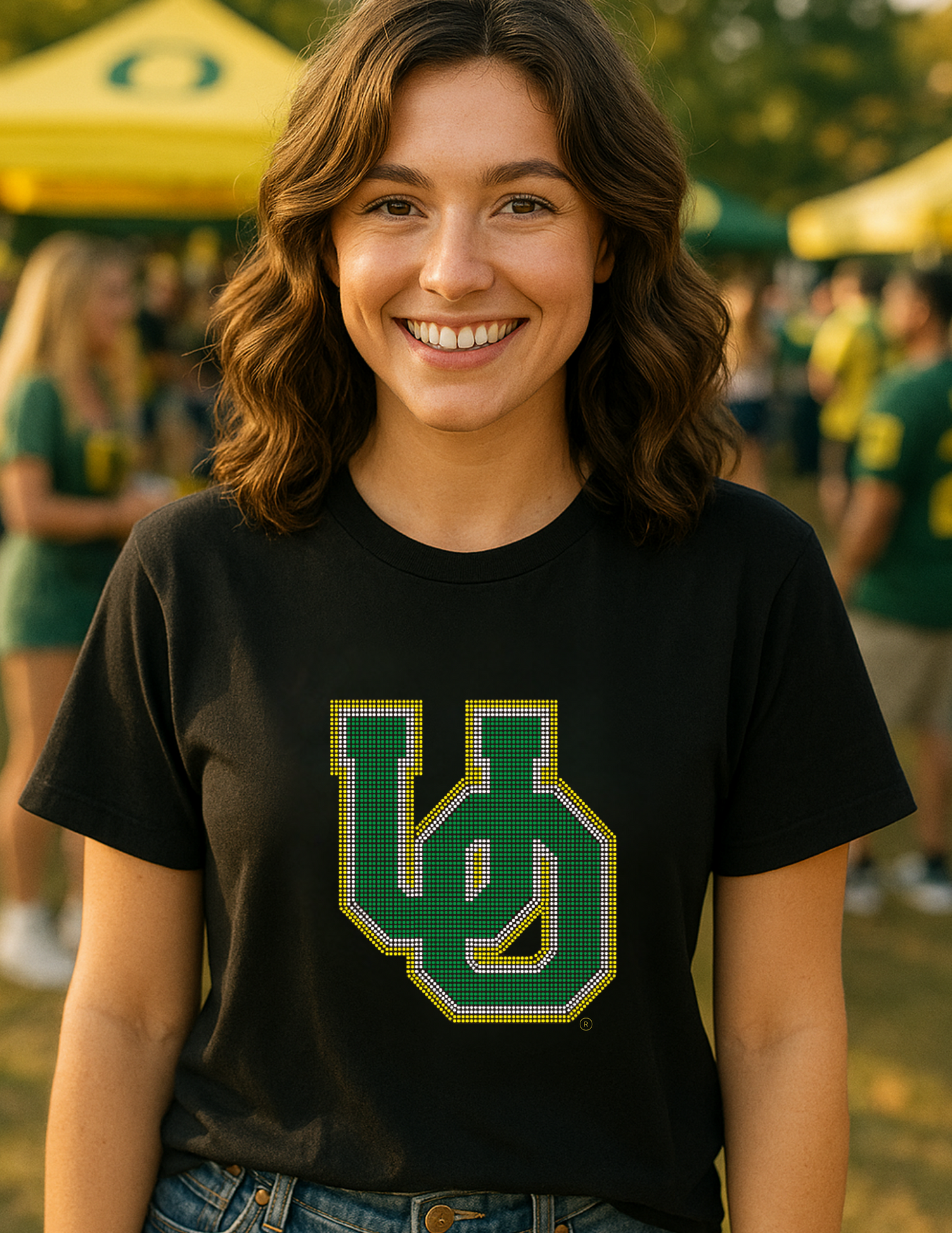 Game Day T-Shirt, Short Sleeve Black, University Of Oregon Large Interlocking UO