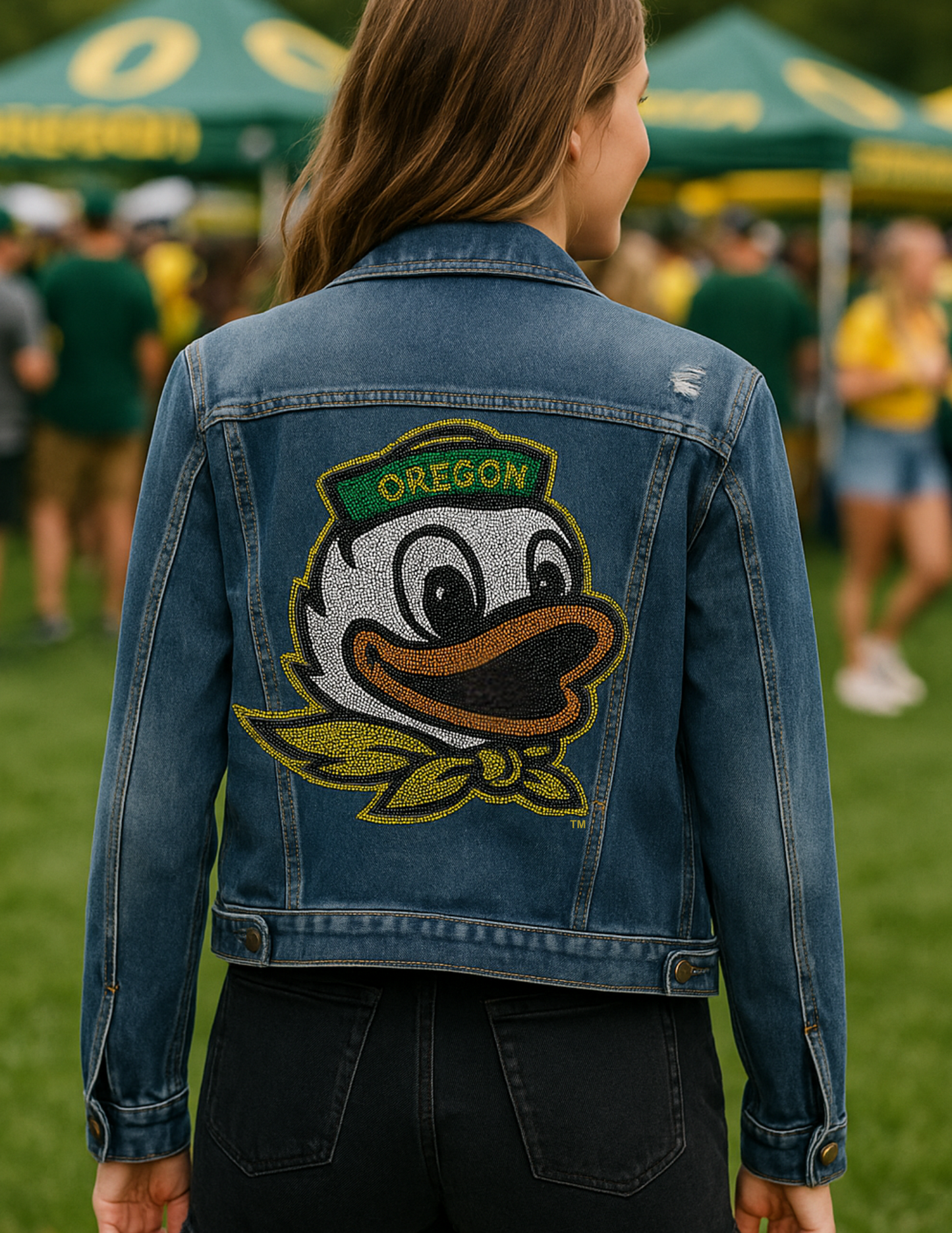 Game Day Jacket, Blue Denim, University of Oregon Duck
