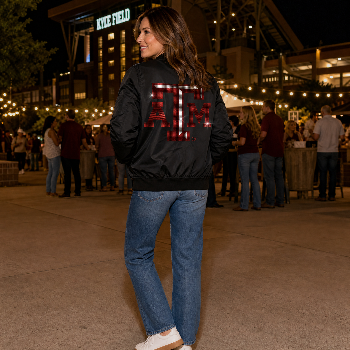 Texas A&M Logo Black Bomber Jacket
