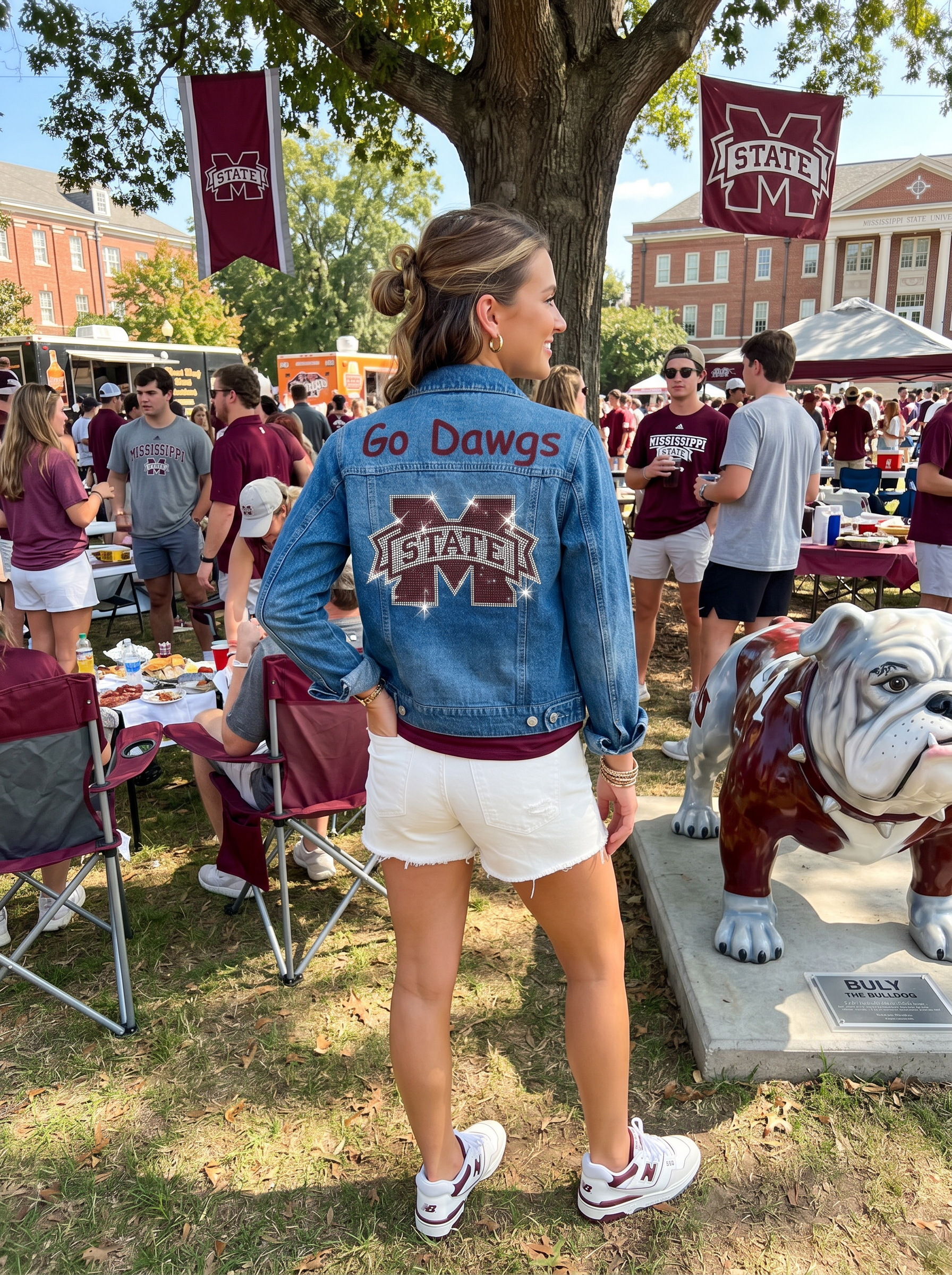 Mississippi State M State Go Dawgs Blue Denim Jacket