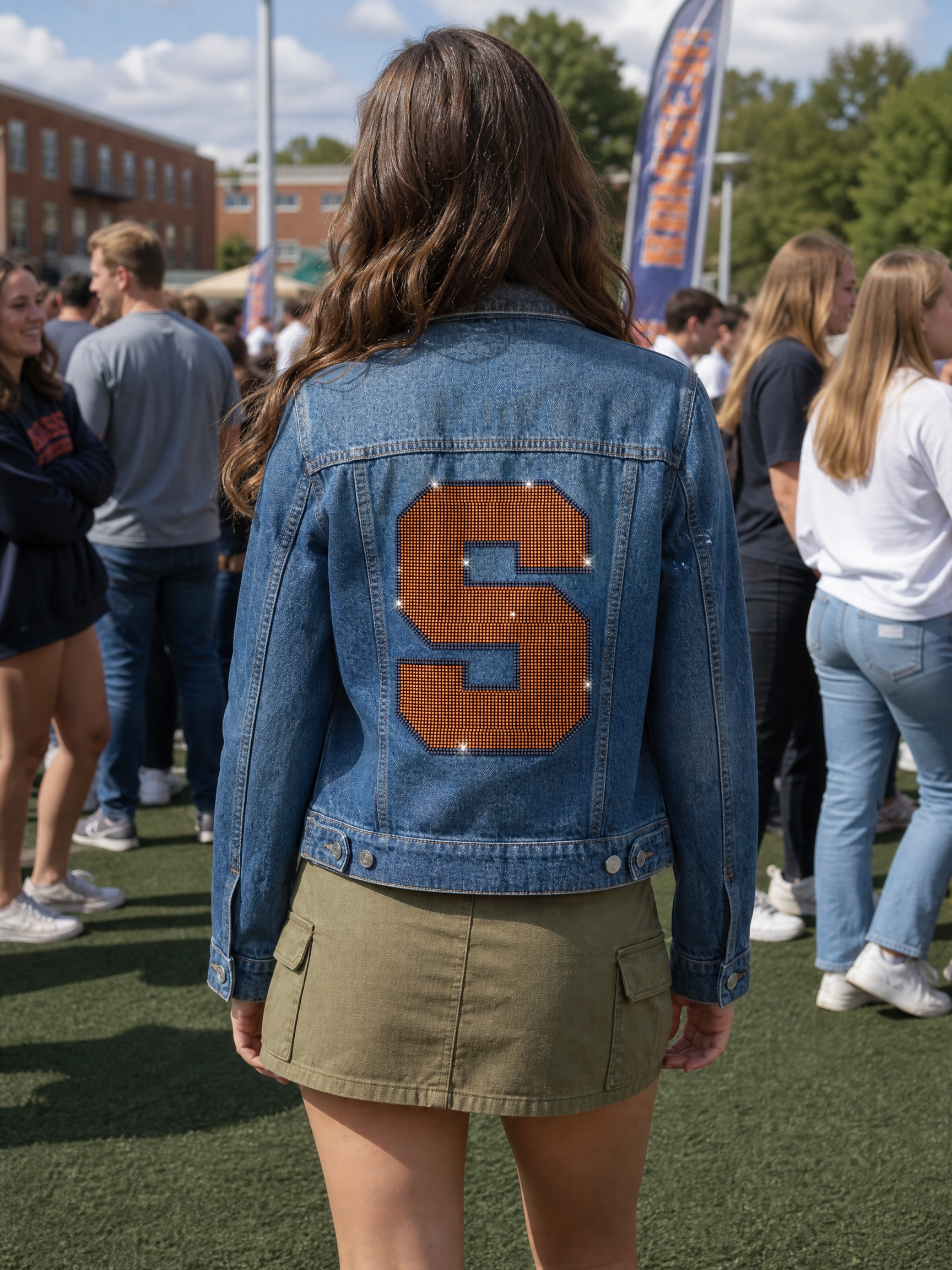 Syracuse University Block S Blue Denim Jacket