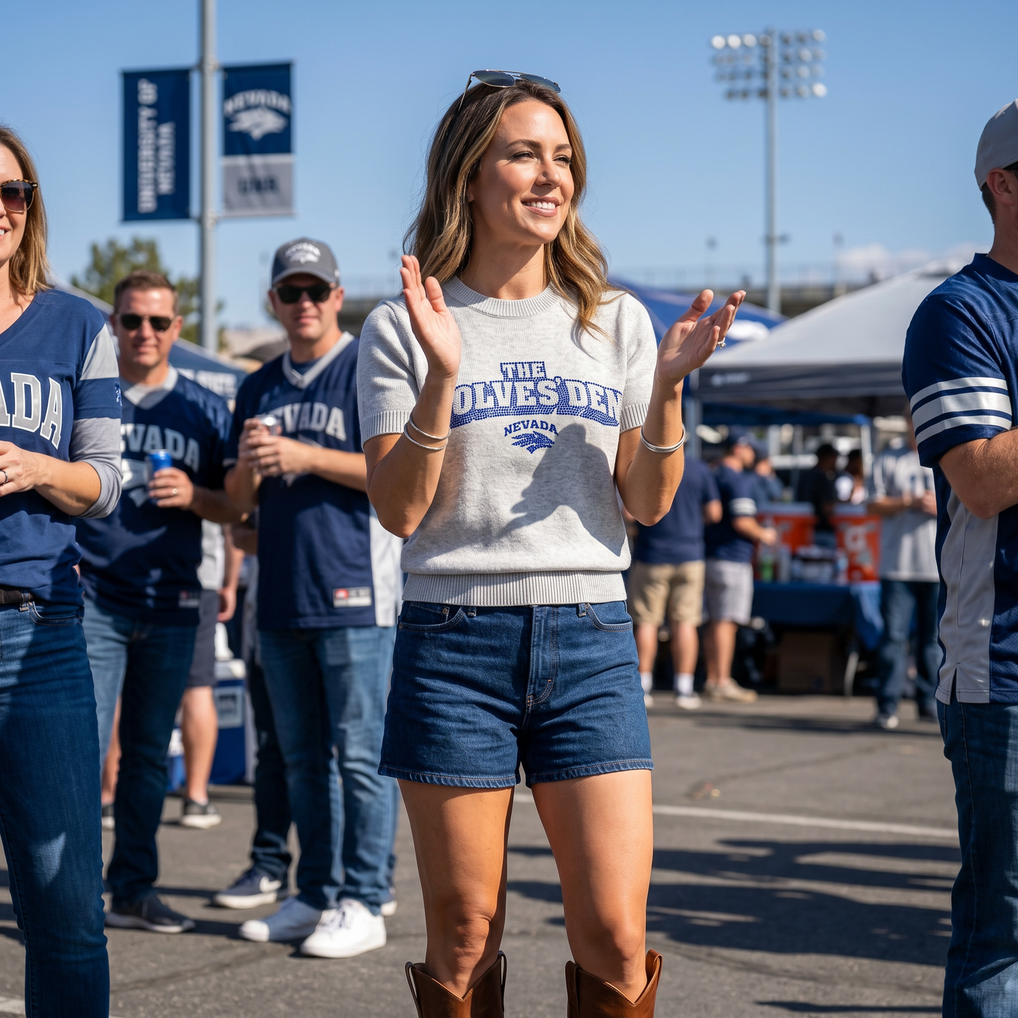 University of Nevada The Wolves' Den Grey Crewneck Sweater