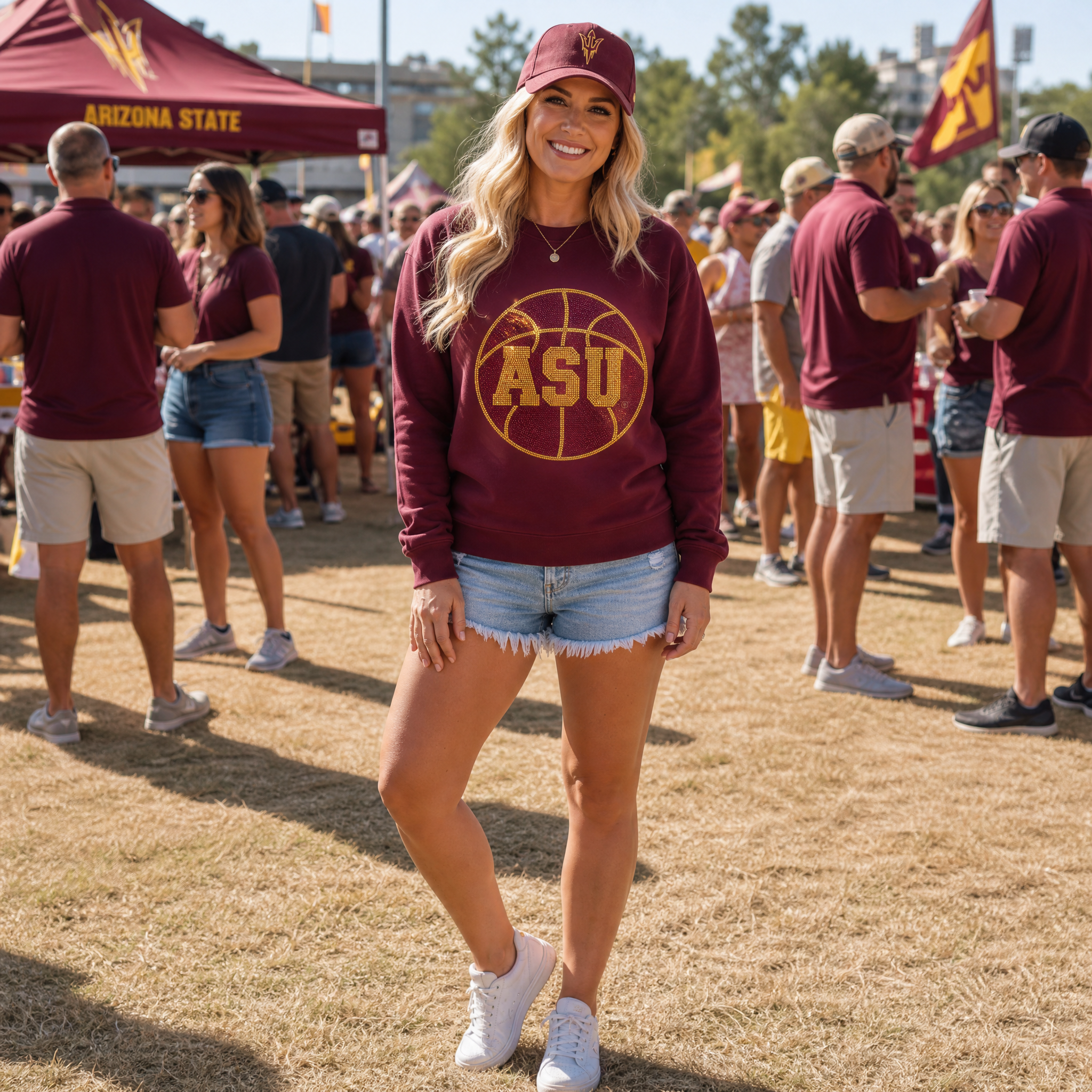 Arizona State Basketball ASU Maroon Crewneck Sweatshirt
