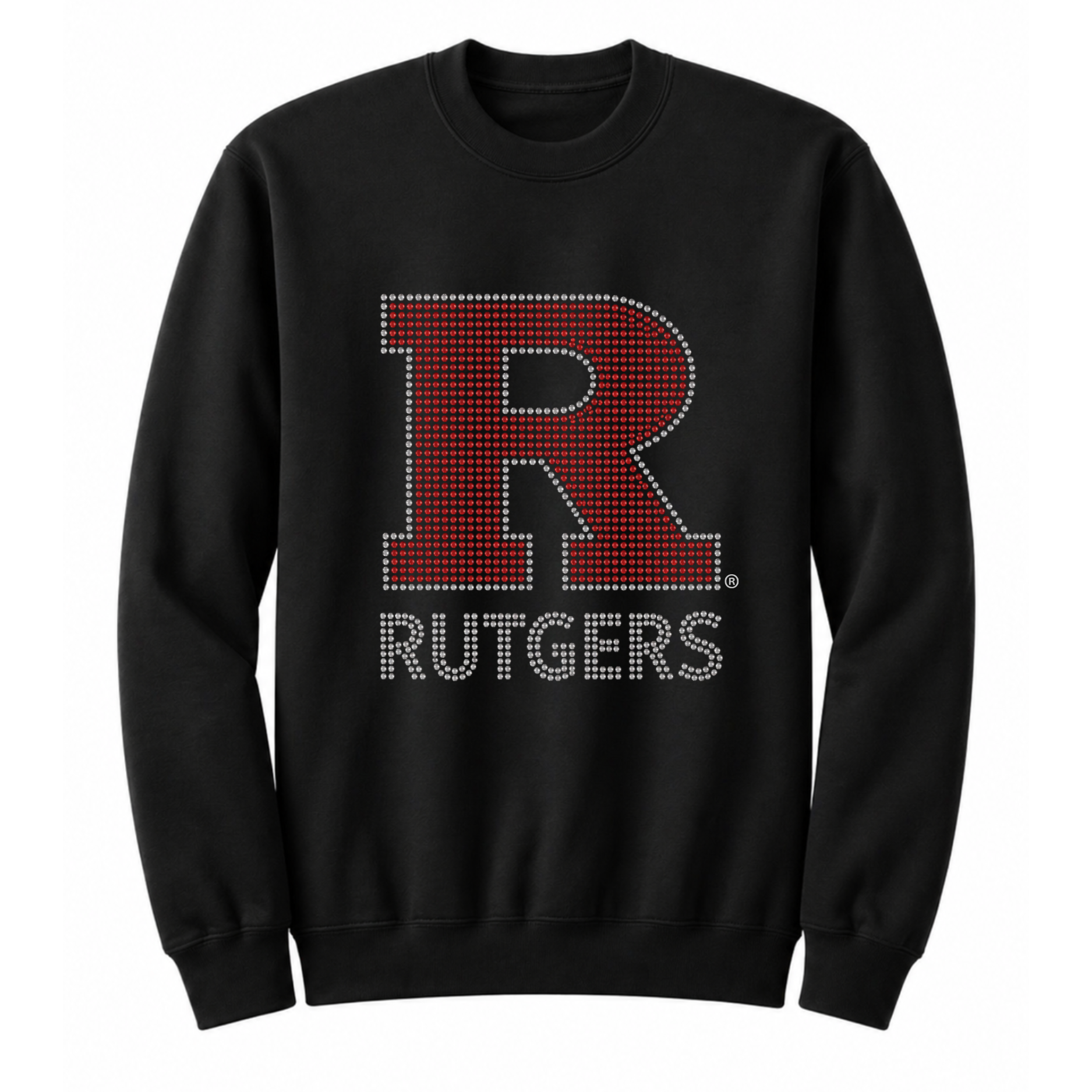 Rutgers University Block R Rutgers Black Crewneck Sweatshirt