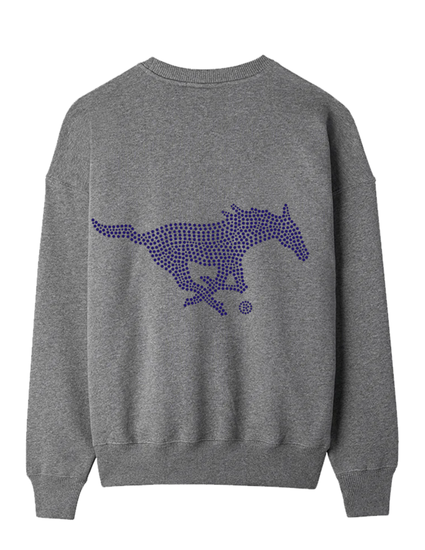 SMU Mustangs Crewneck Grey Sweatshirt