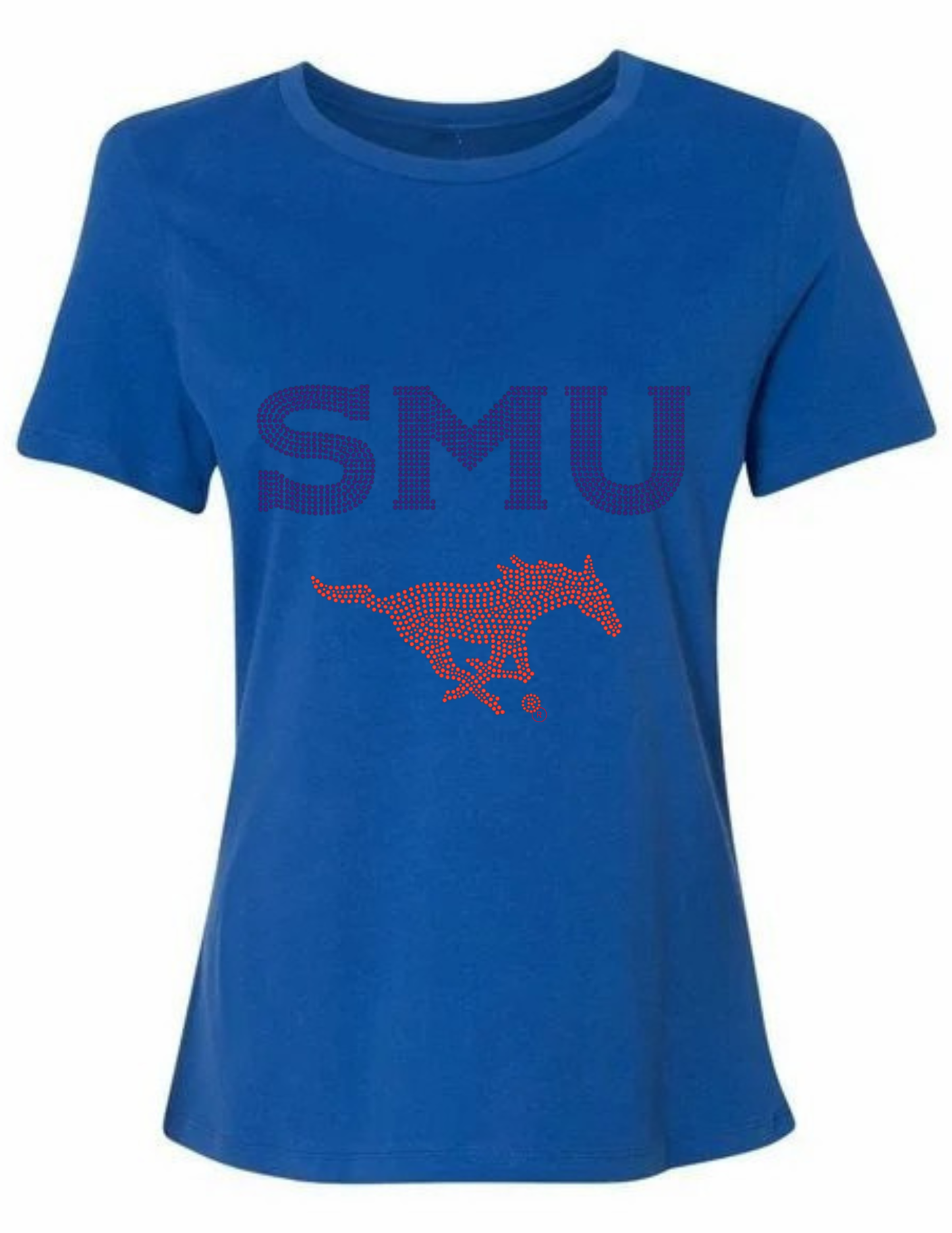 Game Day T-Shirt, Crewneck Blue, SMU Red Mustang