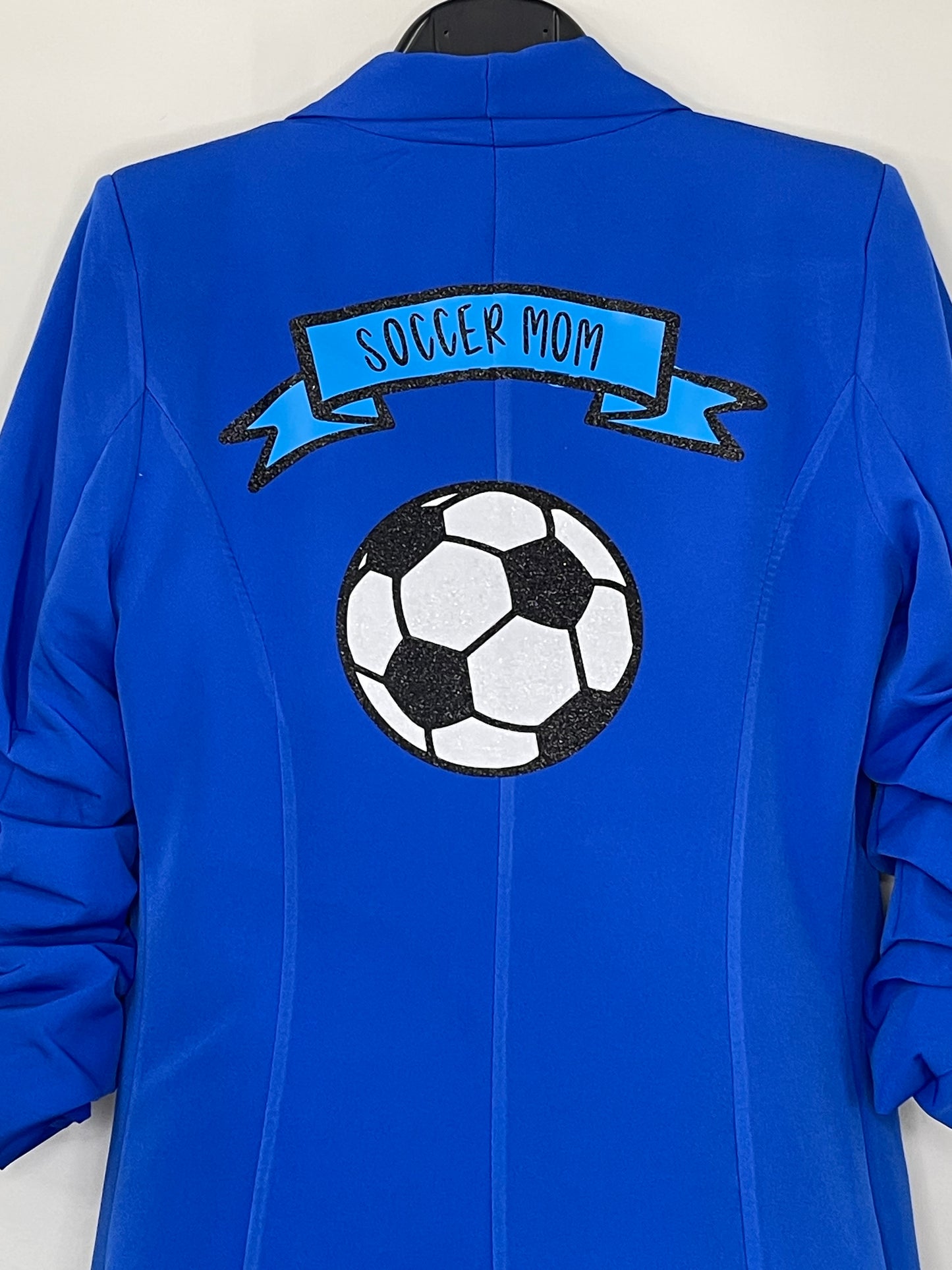 Soccer Mom Royal Blue Ruched Blazer