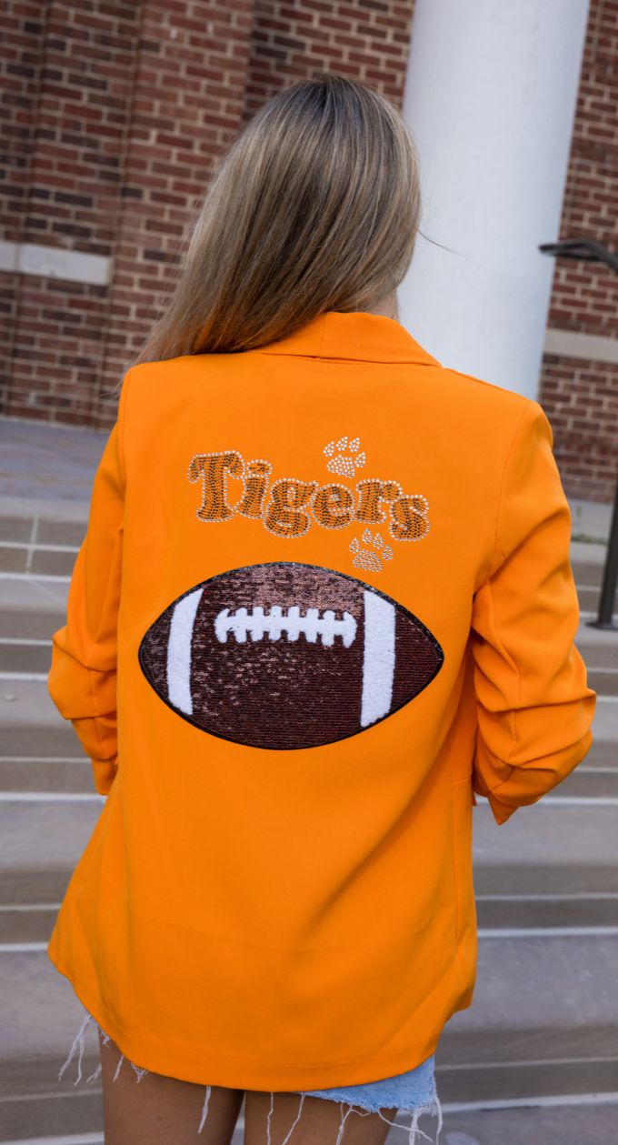 Game Day Blazer, Ruched Orange, Tigers Football