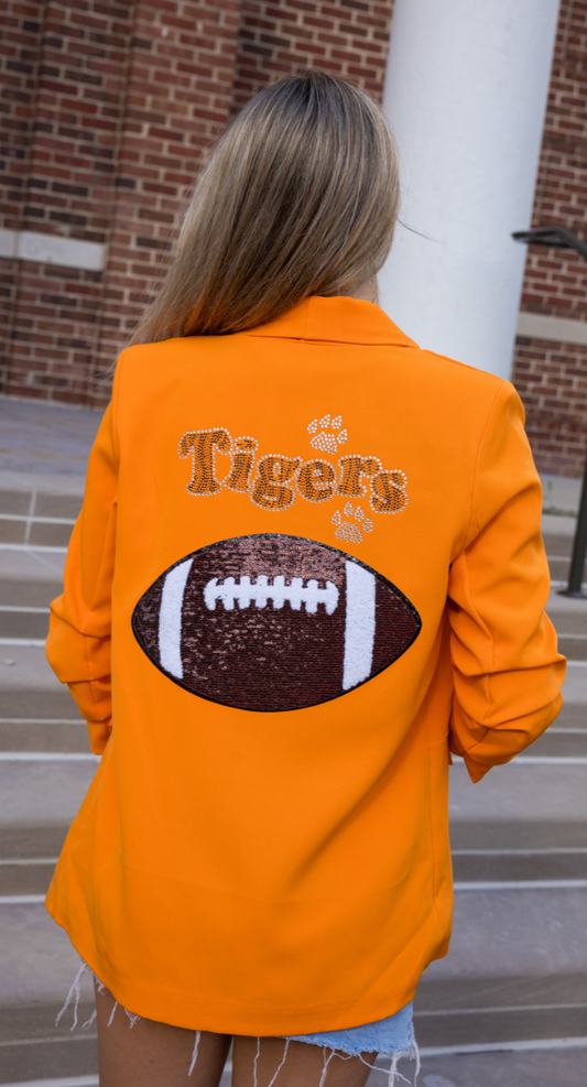 Game Day Blazer, Ruched Orange, Tigers Football