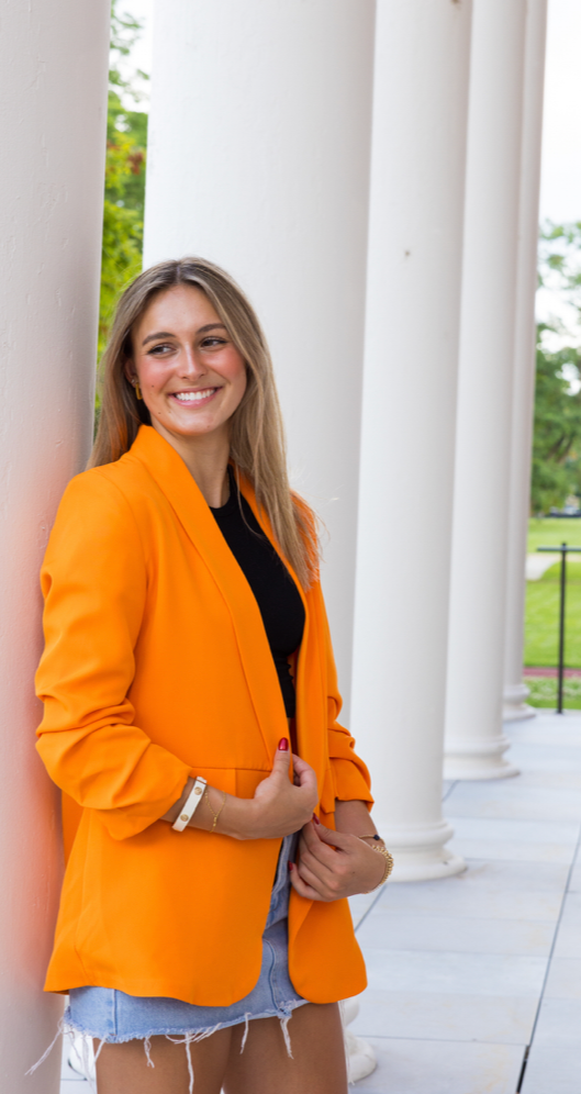 Game Day Blazer, Ruched Orange, Tigers Football