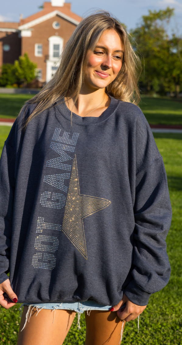 Game Day Sweatshirt, Crewneck Gray, Got Game Star