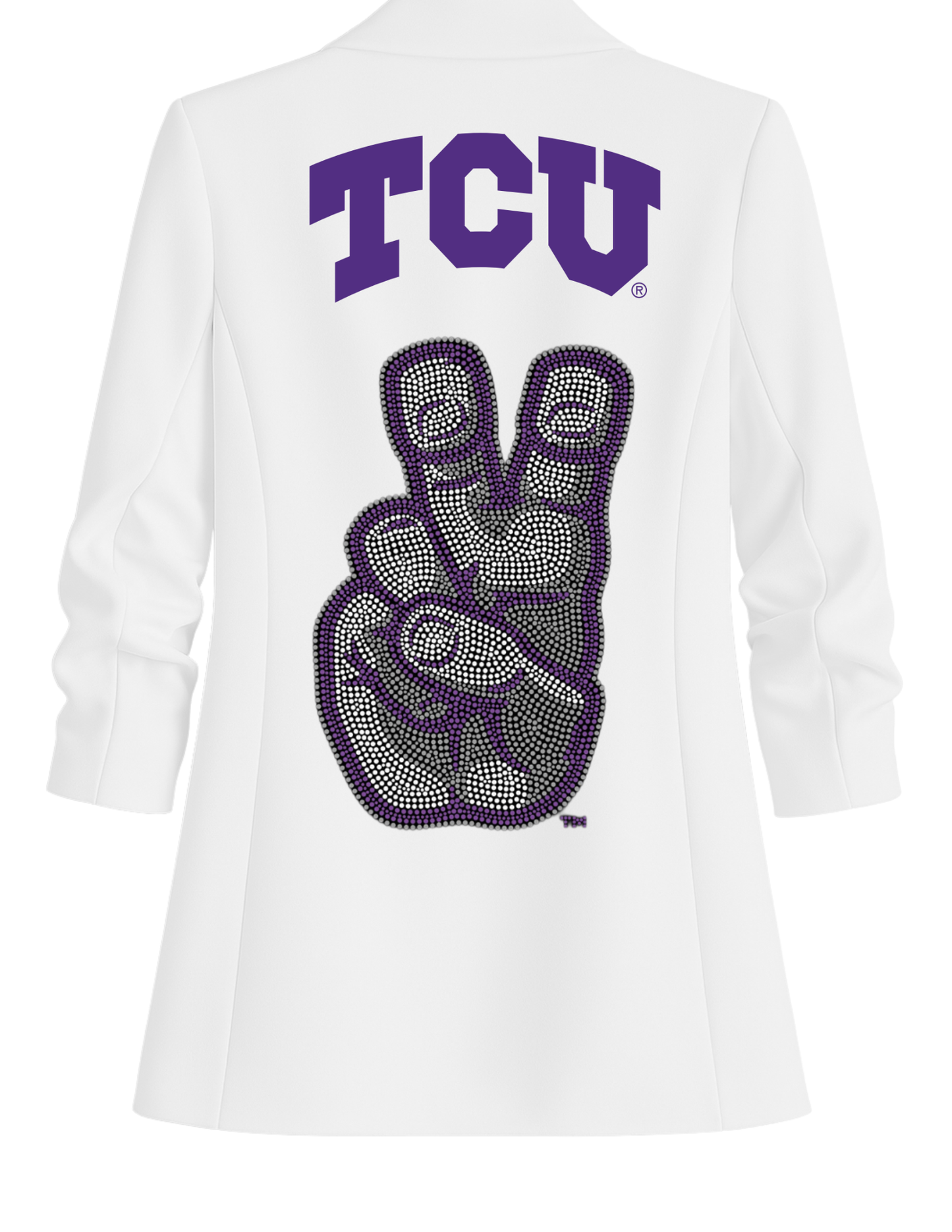 Game Day Blazer, White, TCU Hand Mark