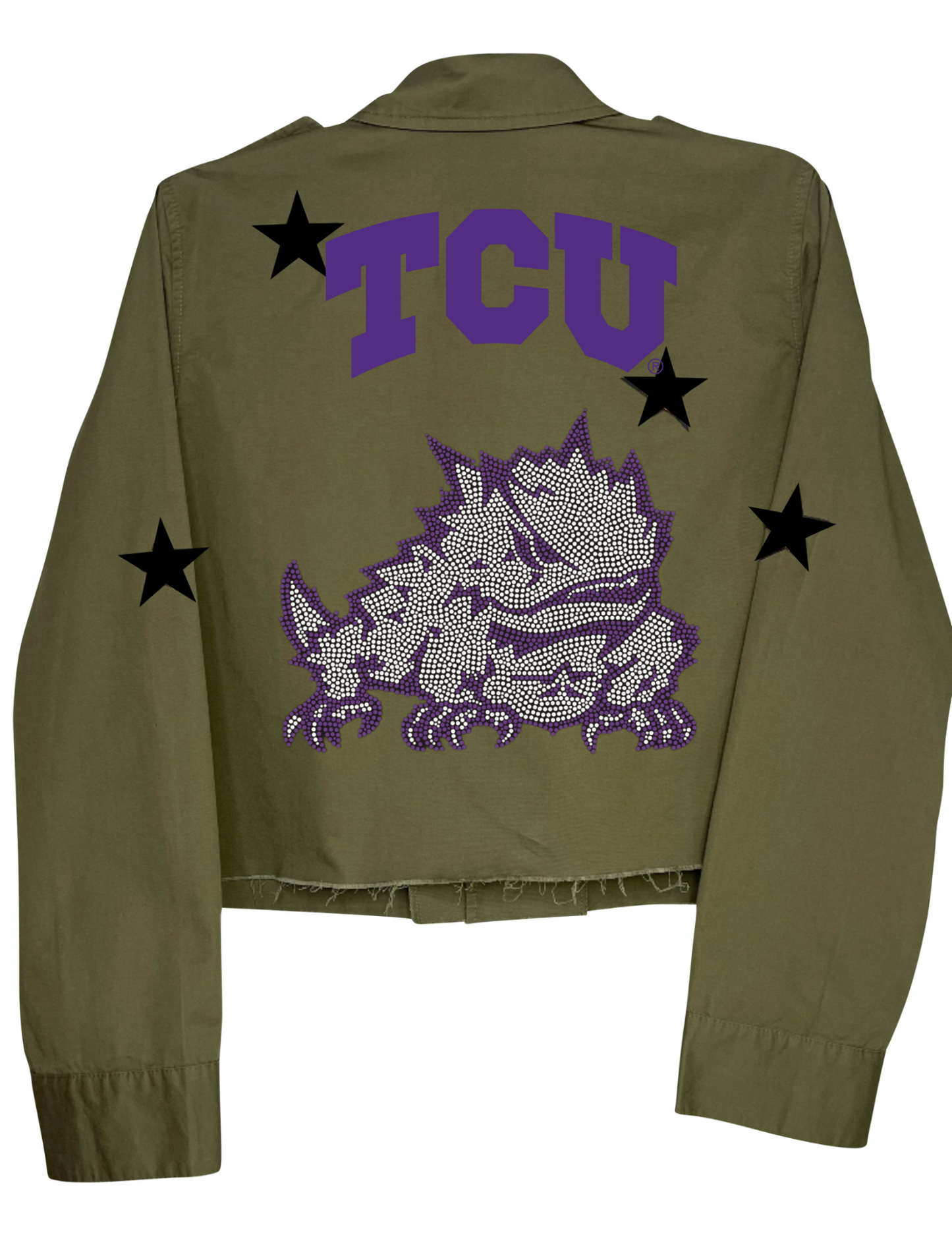 TCU Horned Frog Army Green Shacket