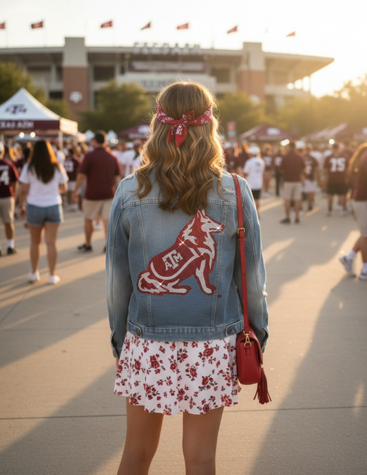 Texas A&M Reveille Blue Denim