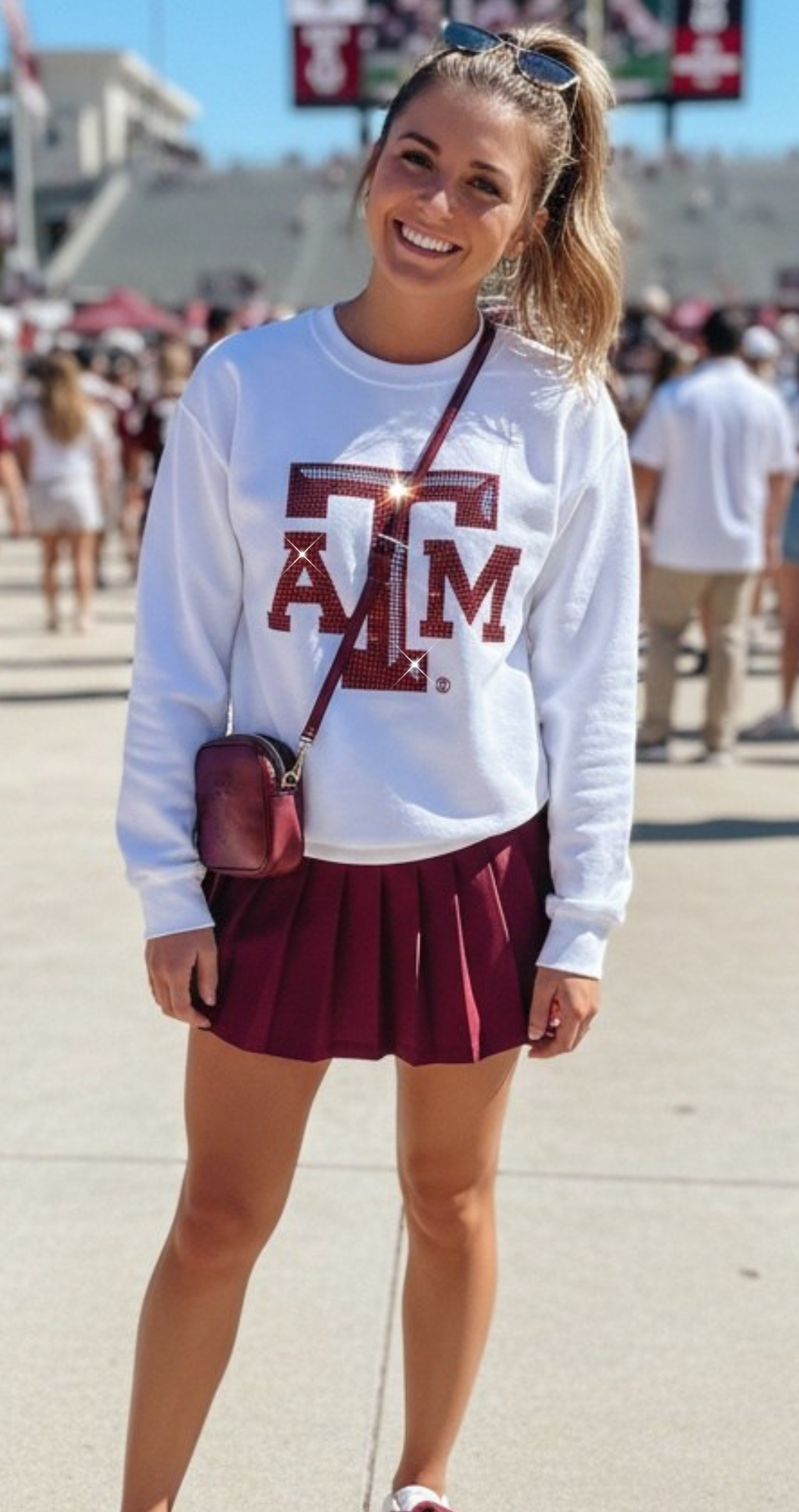 Texas A&M Logo White Crewneck Sweatshirt