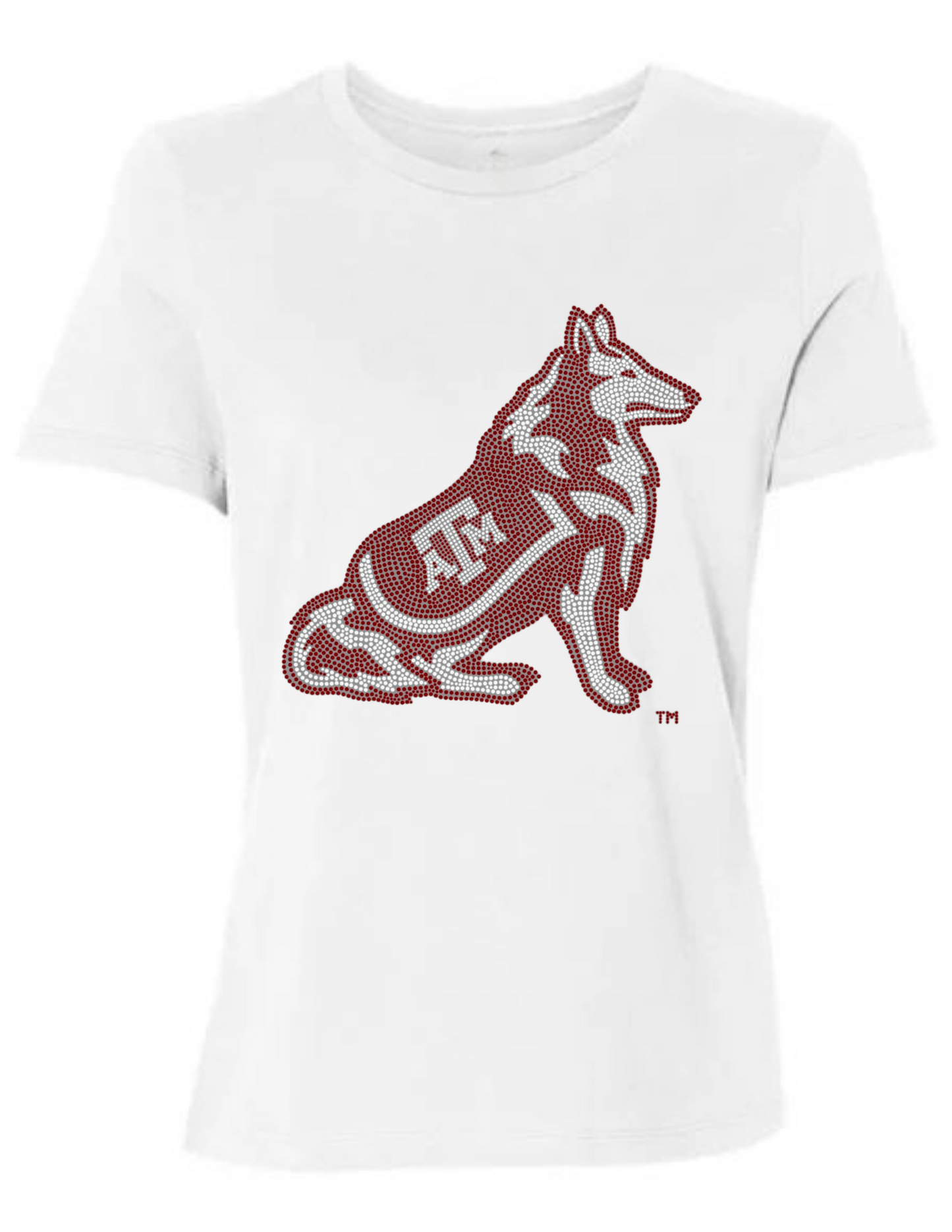 Texas A&M Reveille White Crewneck Short Sleeve T-Shirt