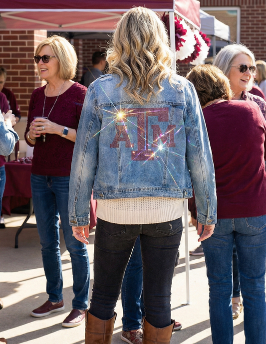 Texas A&M Logo Blue Denim Jacket