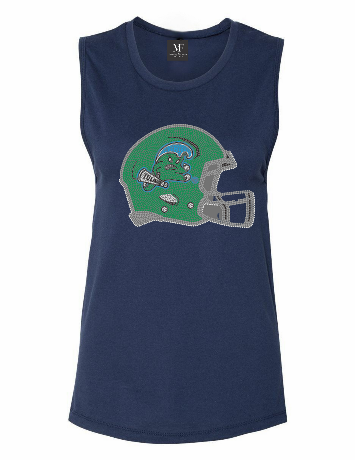 Tulane Helmet Navy Tank Top