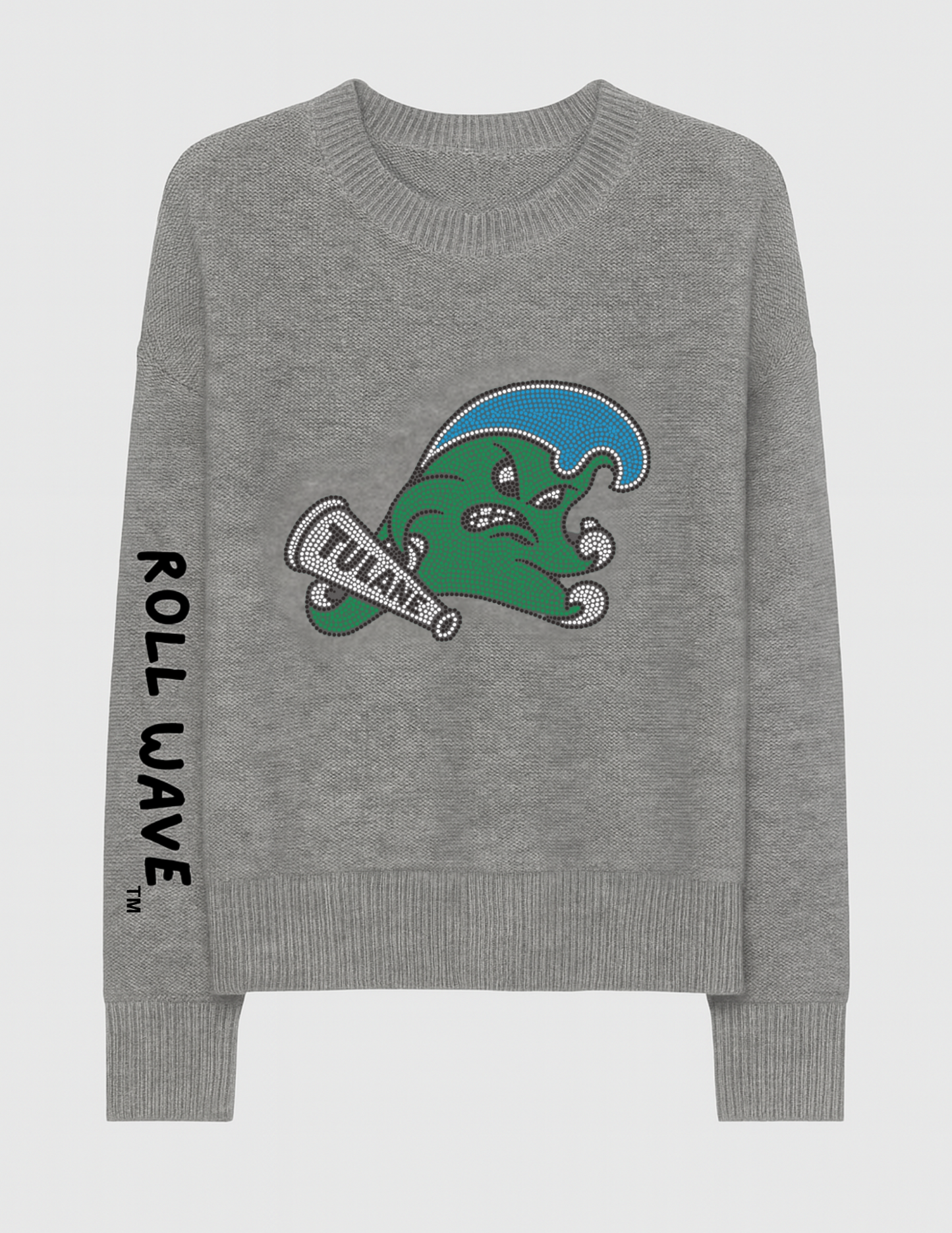 Tulane Rollwave Gray Crewneck Sweater