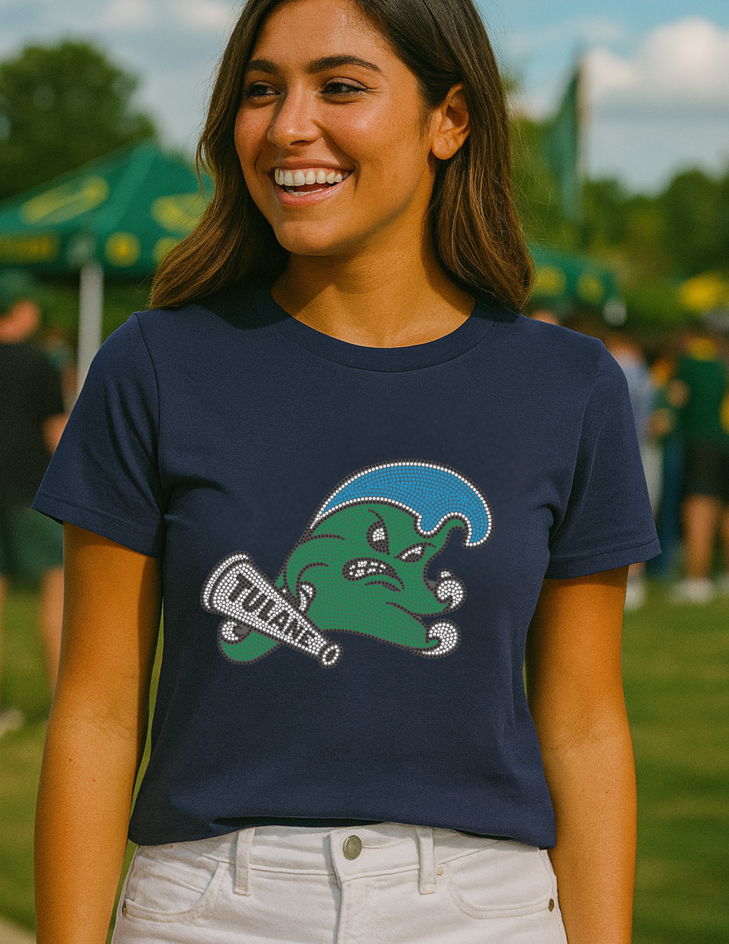 Tulane Rollwave Navy Crewneck Short Sleeve T-Shirt