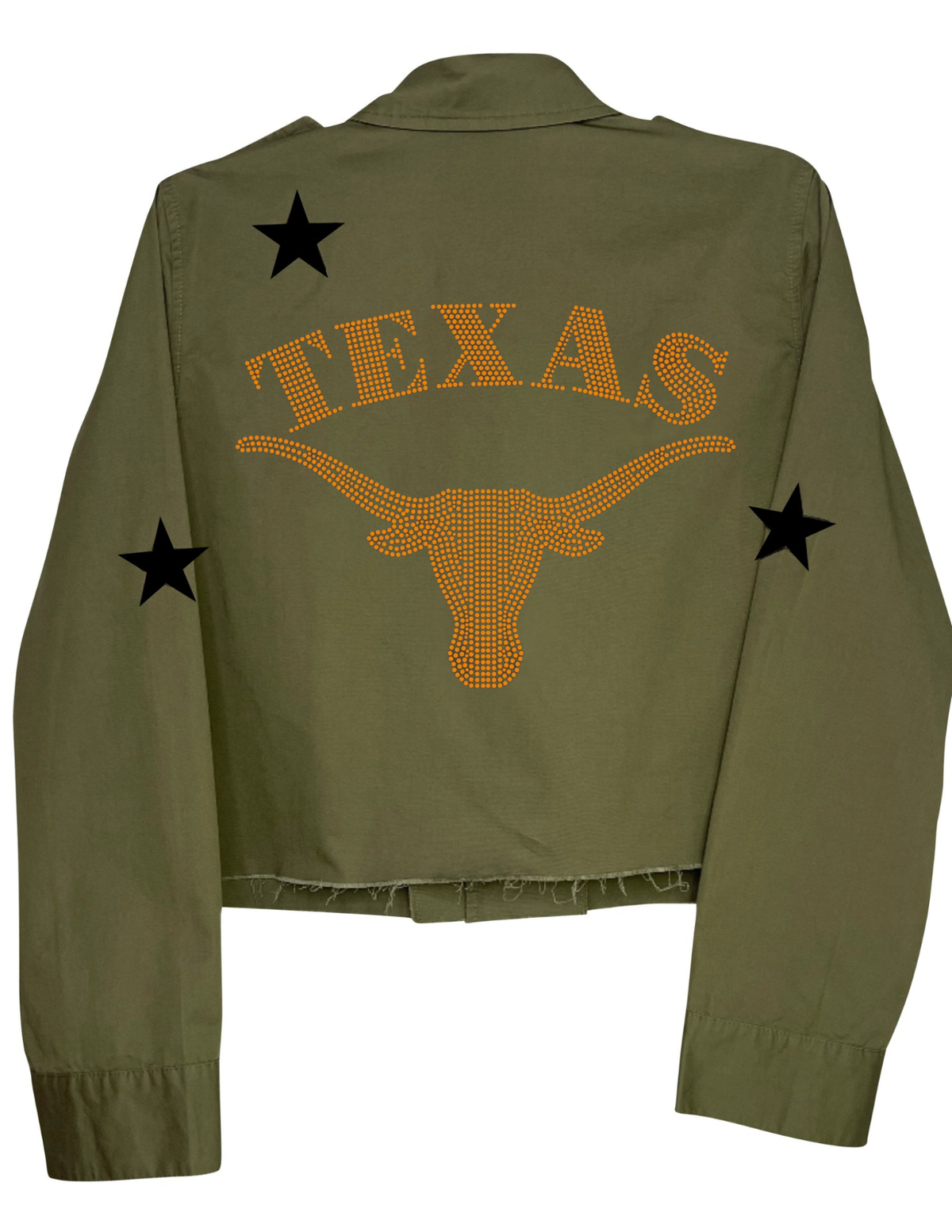 University of Texas-Austin Longhorn Army Green Shacket, view 3