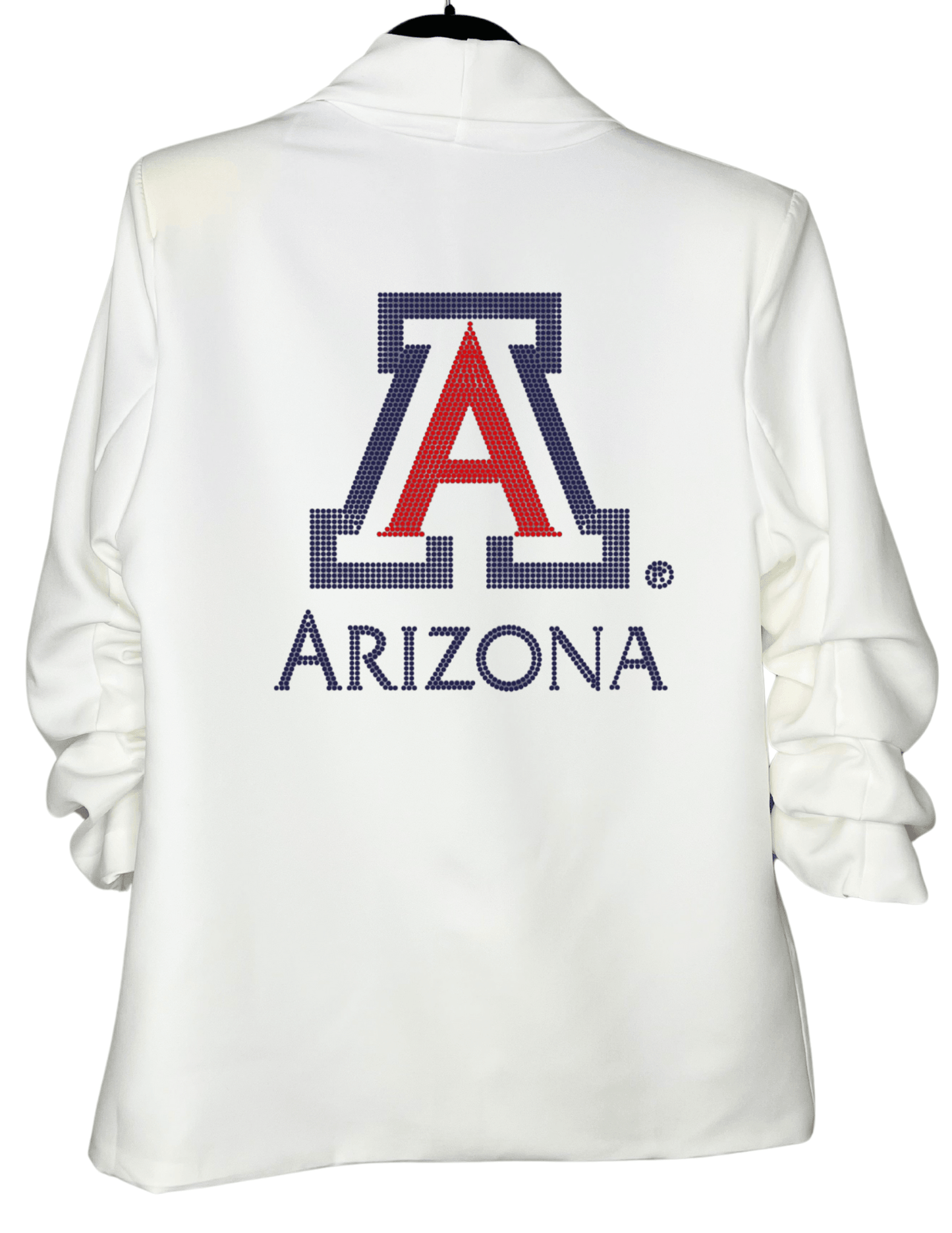 Game Day Blazer, White Ruched, Univ of Arizona Block A