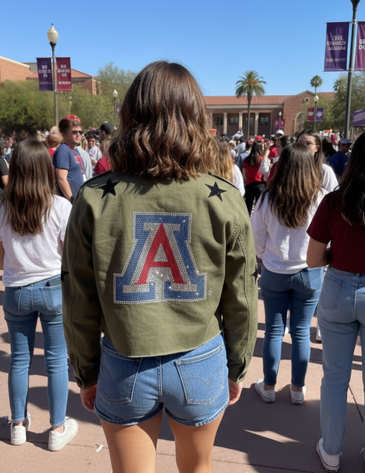 University of Arizona Block A Army Green Shacket