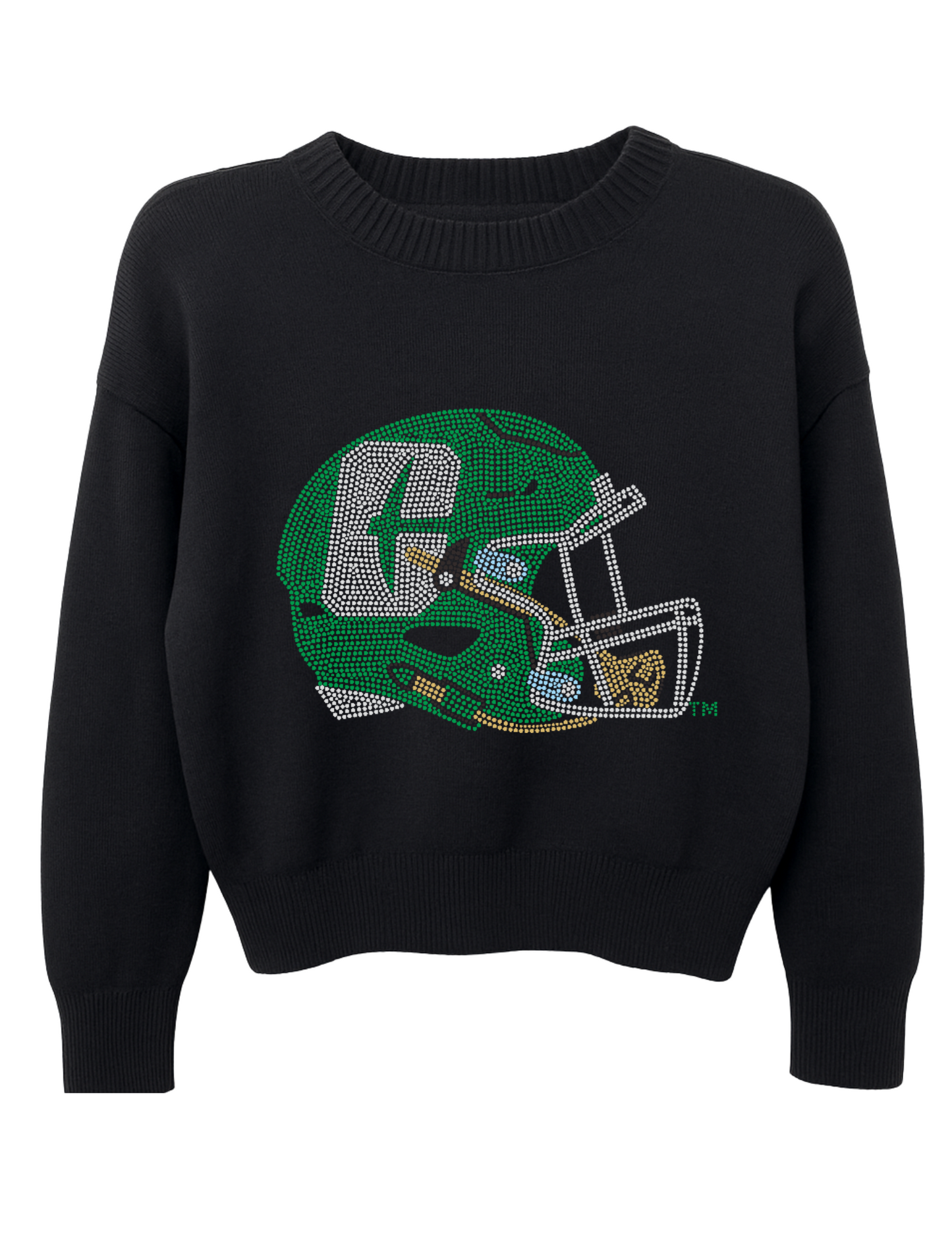 University of N Carolina-Charlotte Helmet Black Crewneck Sweater