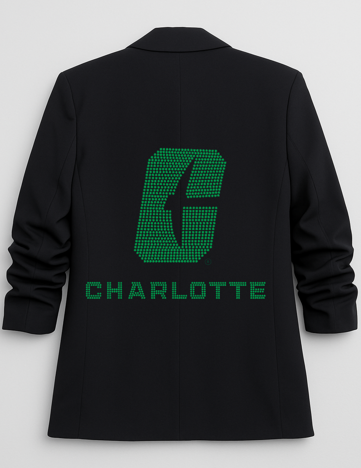 University of N Carolina-Charlotte C Black Ruched Sleeve Blazer