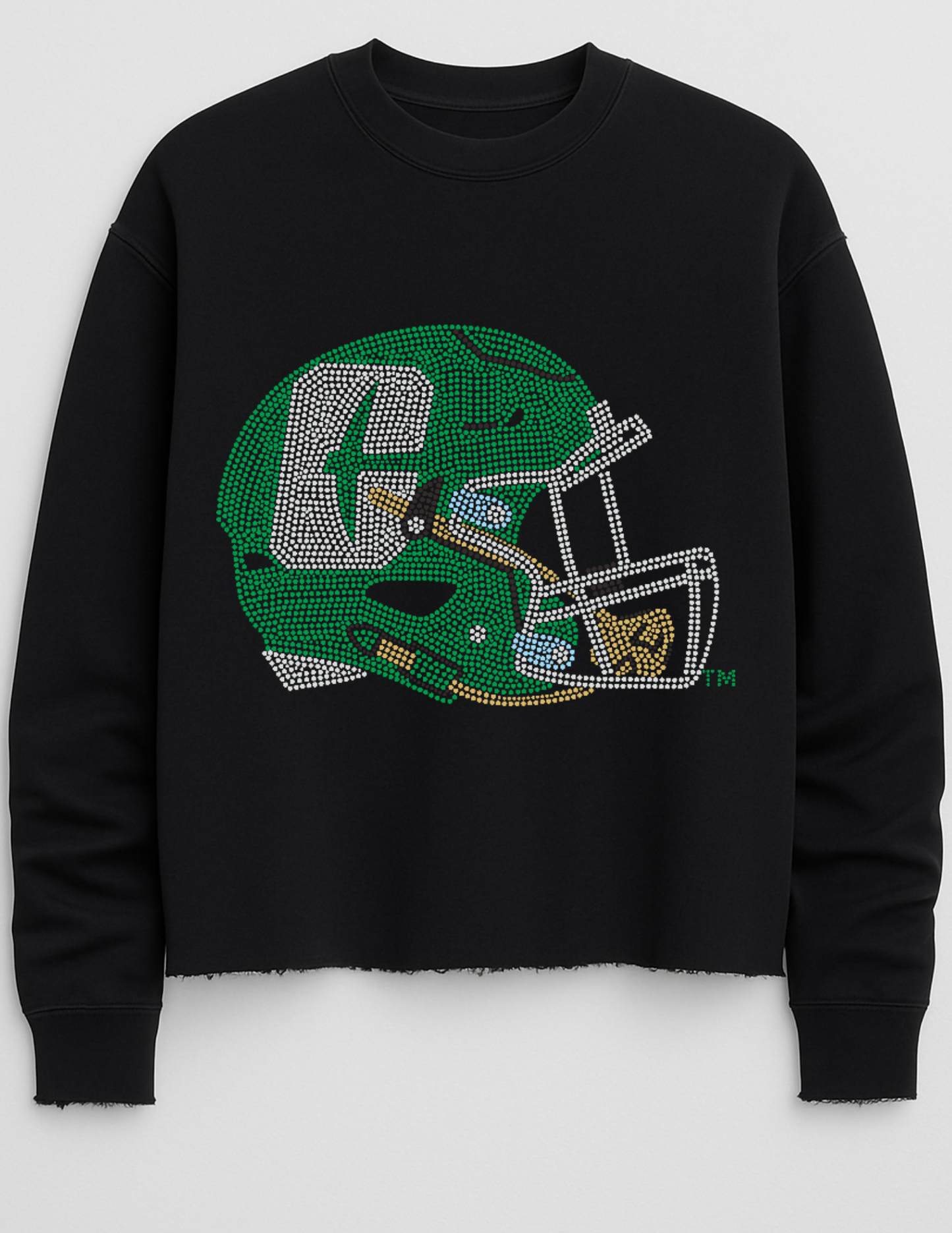 University of N Carolina-Charlotte Helmet Black Crewneck Sweatshirt