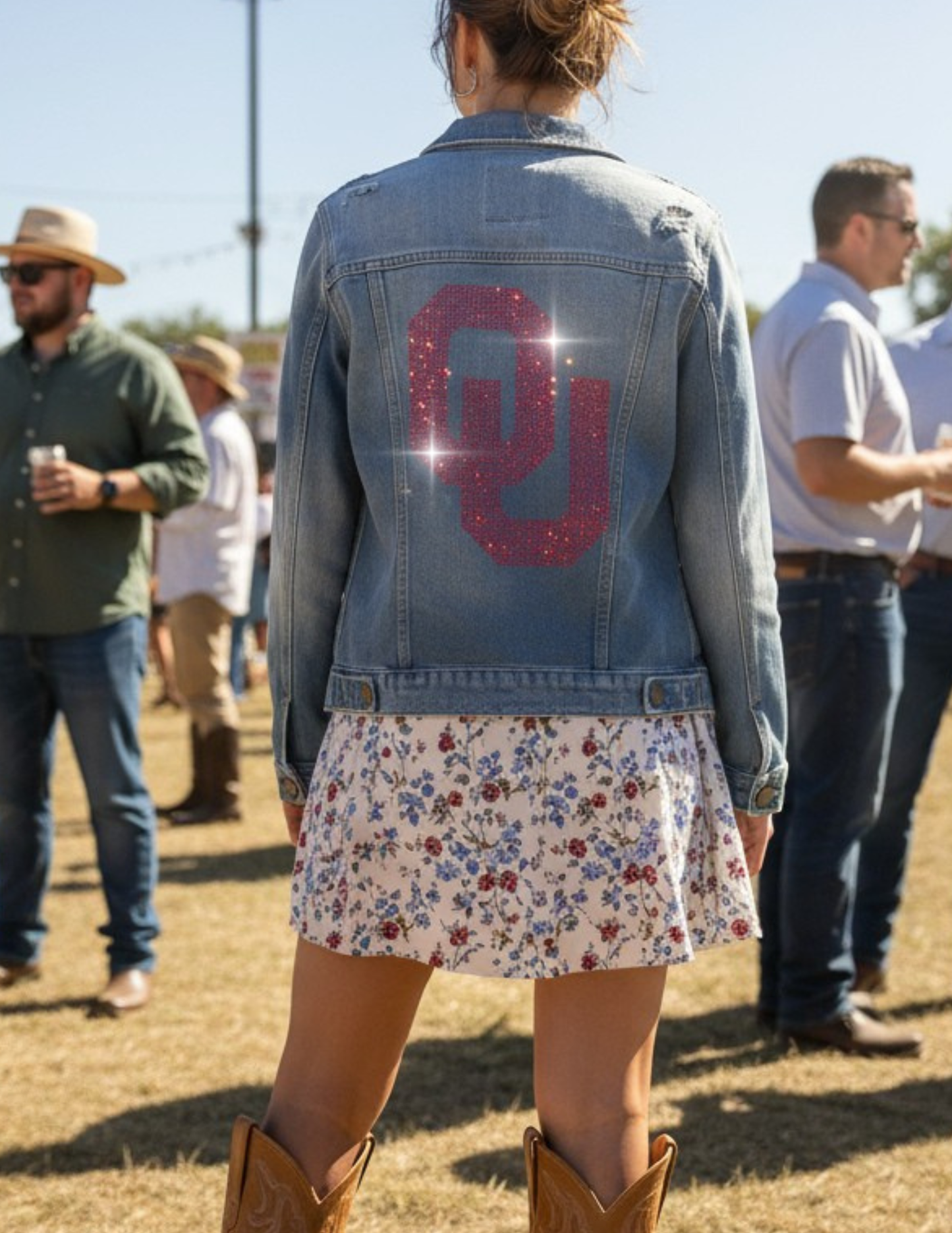 University of Oklahoma Interlocking OU Blue Denim Jacket