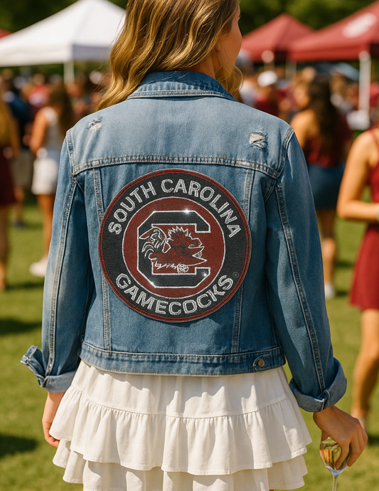 Game Day Jacket, Denim, University of South Carolina, Circle Gamecock