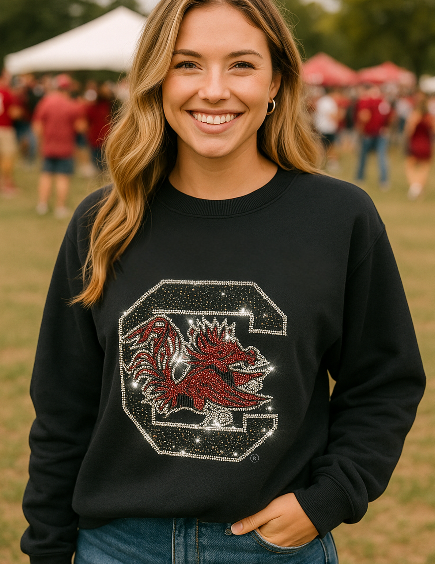 Game Day Sweatshirt, Crewneck Black, South Carolina Gamecocks