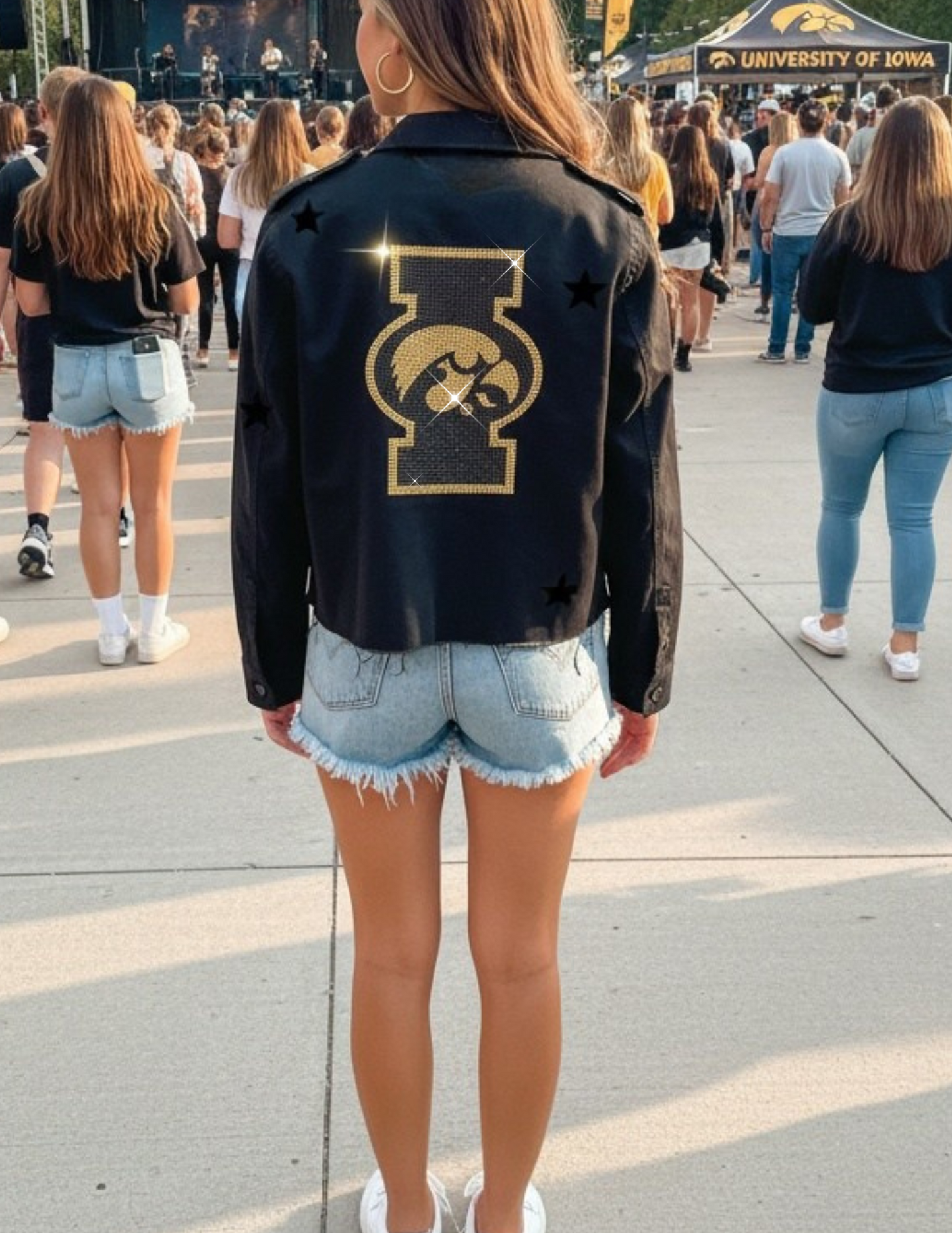 University of Iowa Block I Tigerhawk Black Shacket